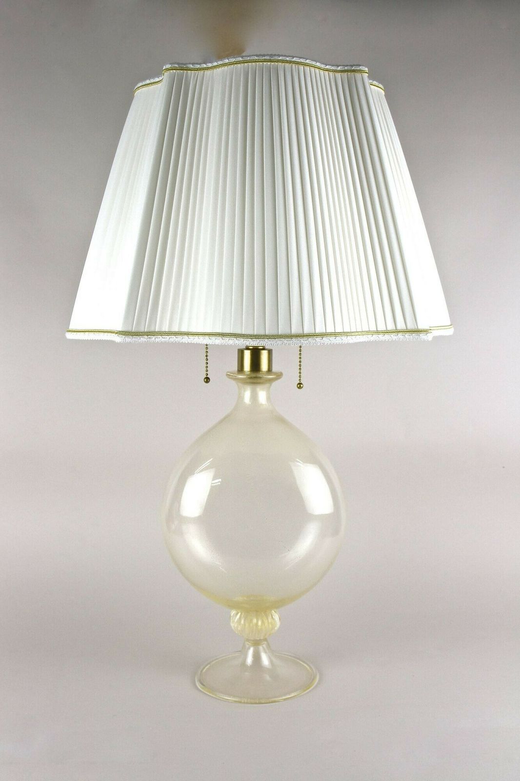 Murano Table Lamp By Barovier & Tosso With 24k Gold Flakes, Italy 1960 photo vintage