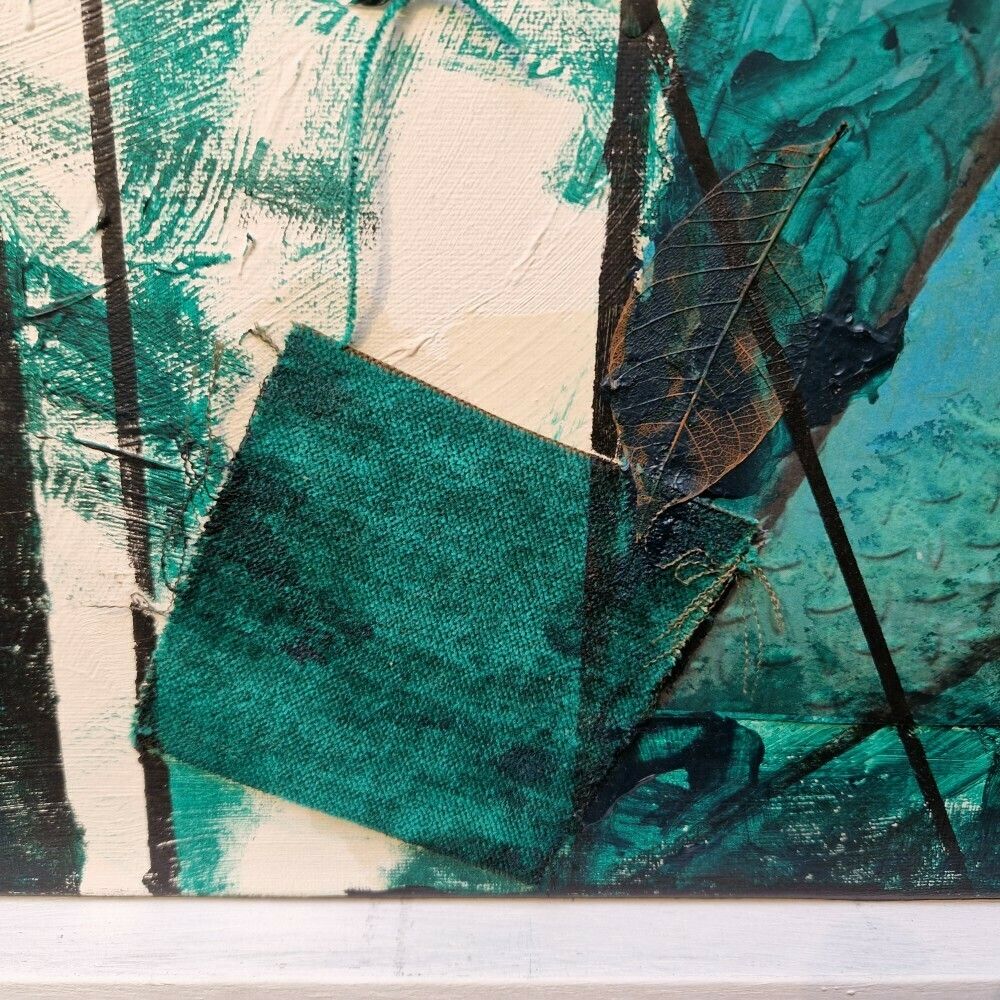 2018 Judy Sale Home Series 'Stairs Emerald' Framed Painting photo Art
