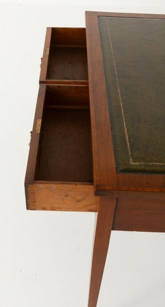 Sheraton Revival Desk Mahogany Writing Table 1880 photo for sale