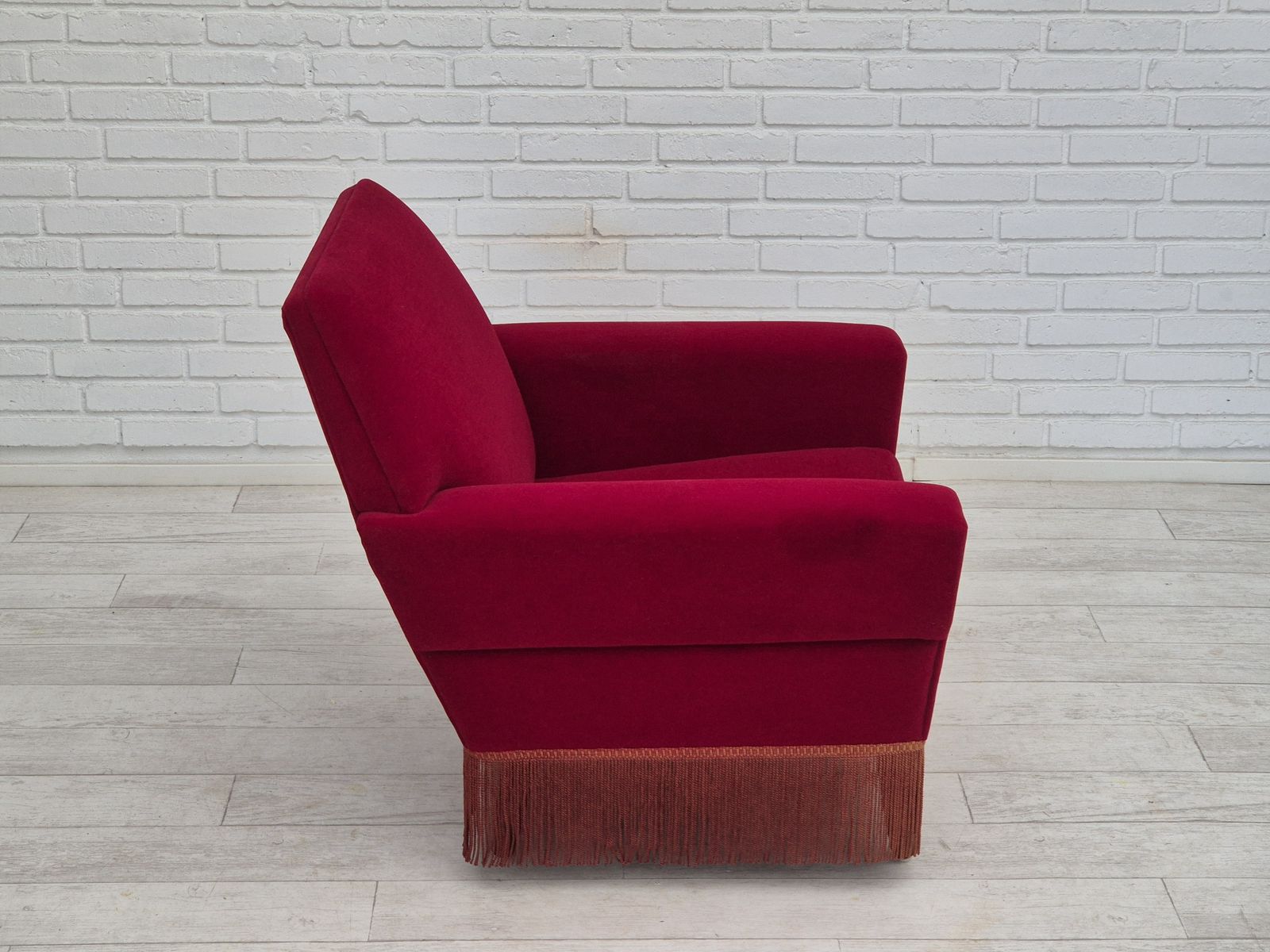 photo for sale 1970s, Danish Armchair By Ryesberg Møbler, Original Condition, Velour Fabric.