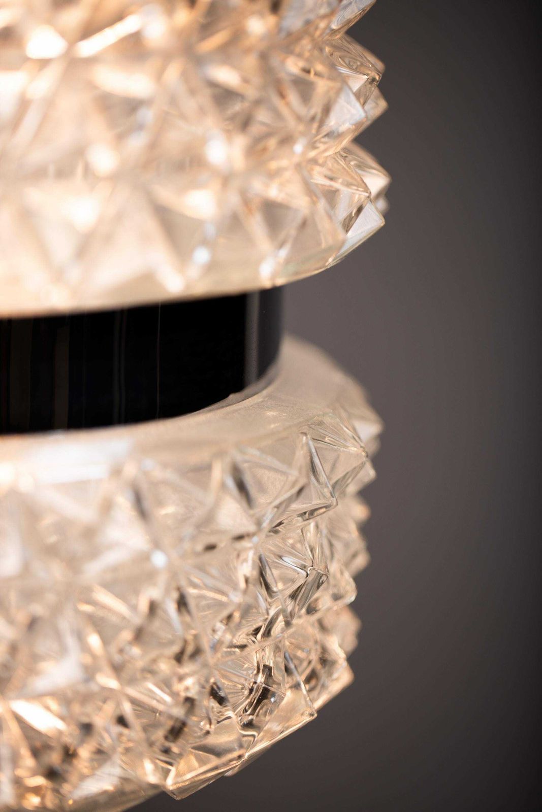 Vintage Crystal Glass Chandelier By Austrolux / 1960s Vienna Austria / Mid Century Pendant Light / Hanging Home Lighting photo Lighting