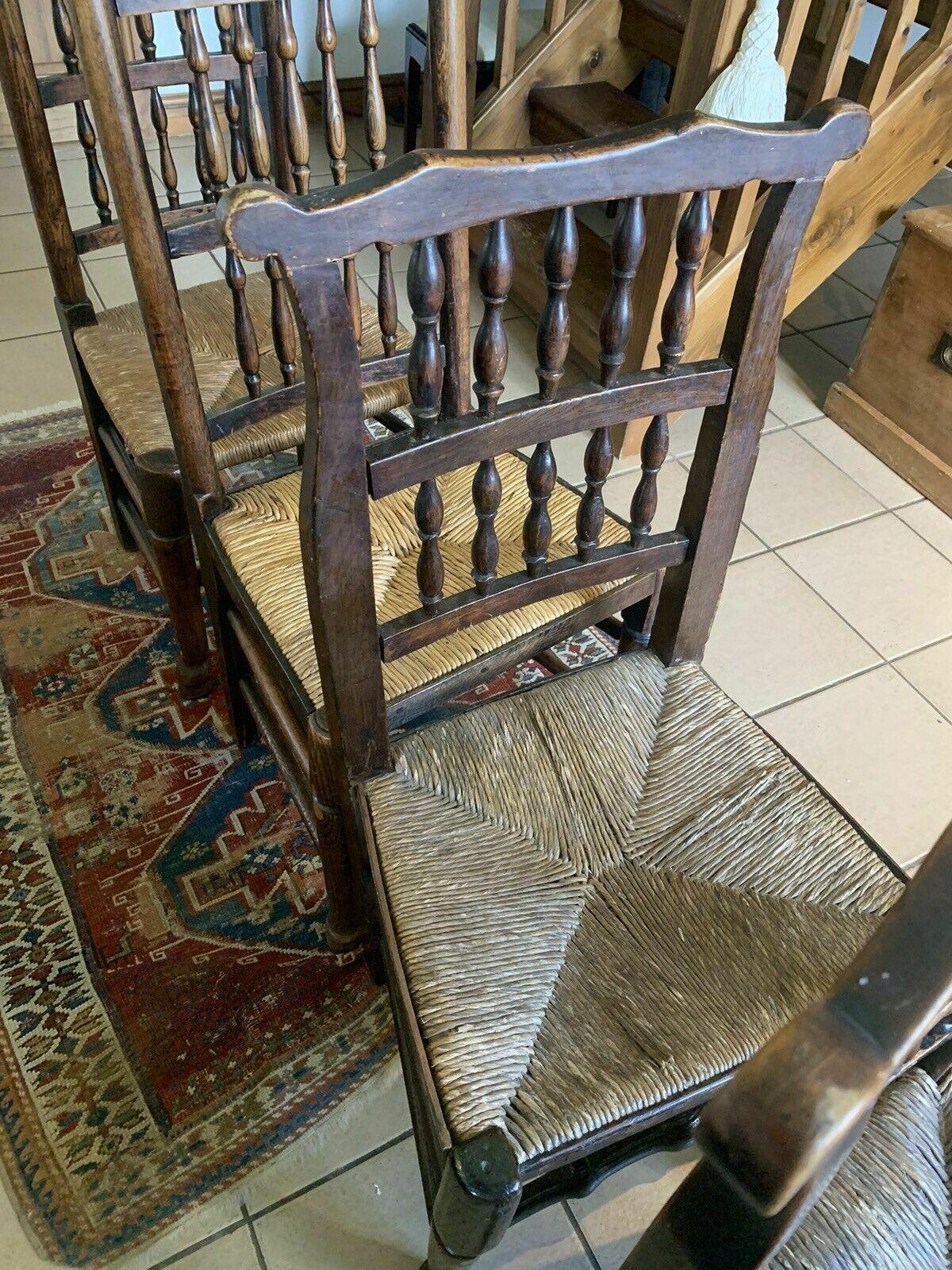 A Mixed Set Of Four 19th Century Lancashire Spindleback Country Chairs. photo buy