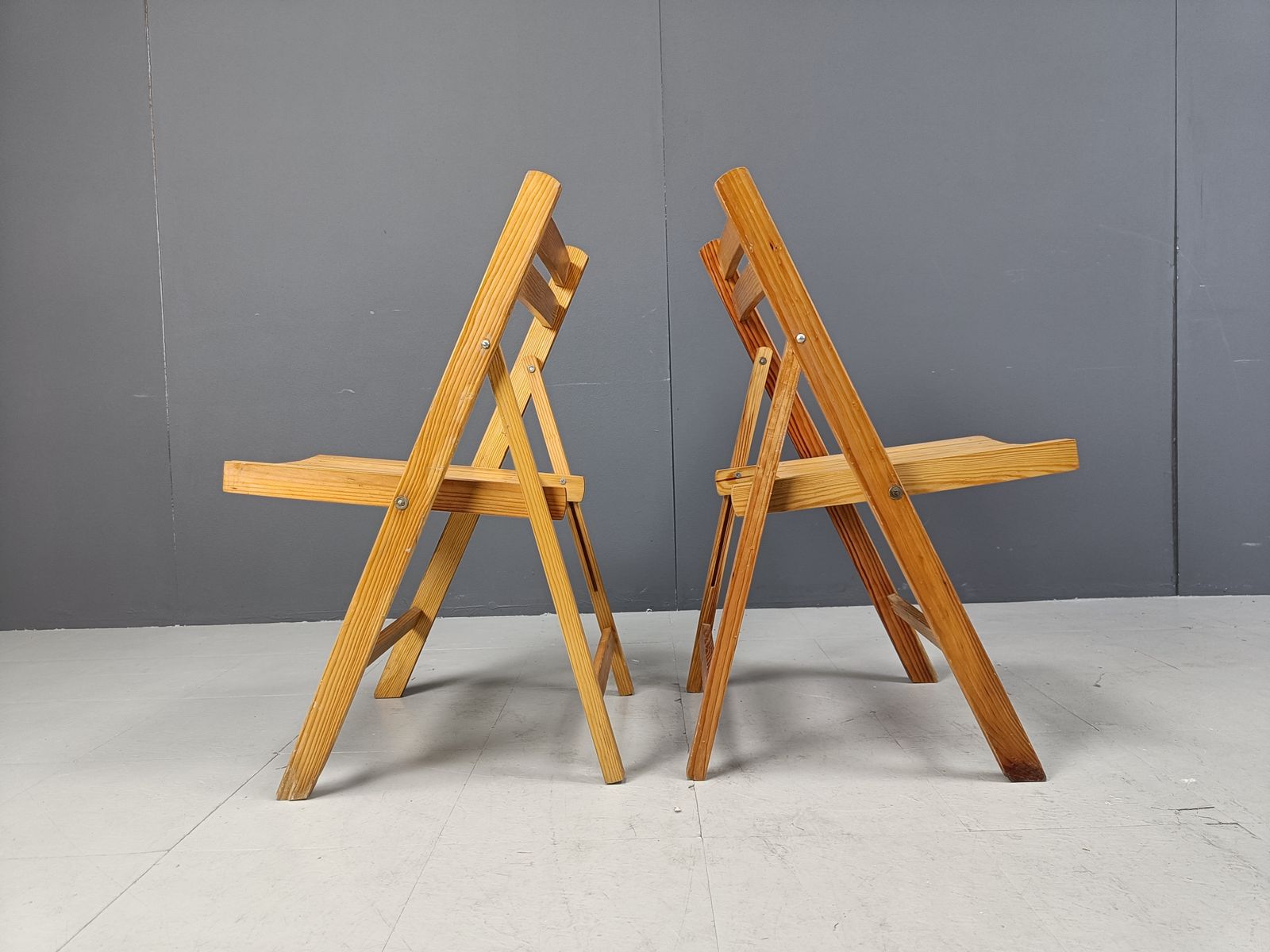 Mid Century Wooden Folding Chairs, 1950s   Set Of 6 photo 695.0