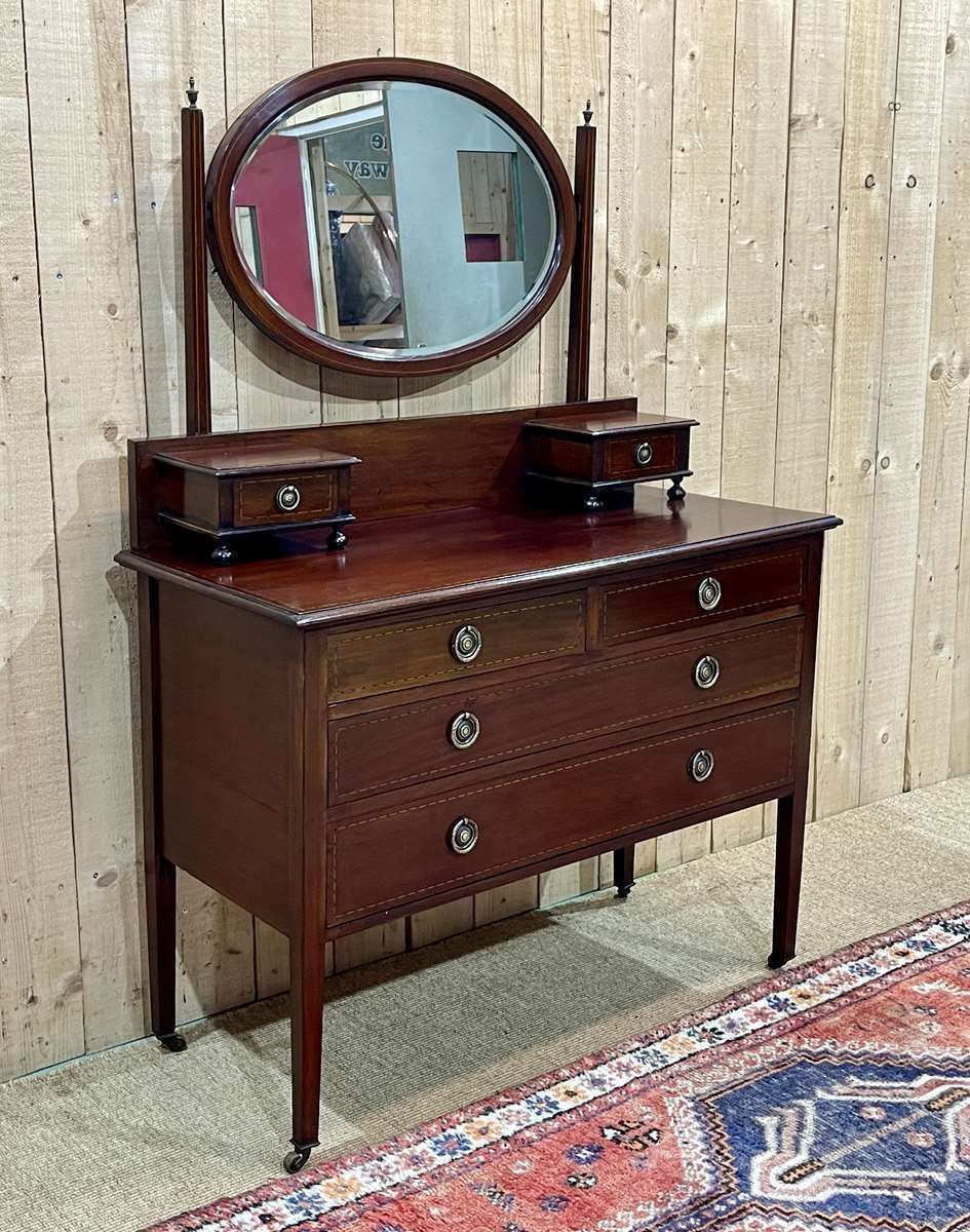 English Dressing Table From The 1930s In Mahogany photo vintage