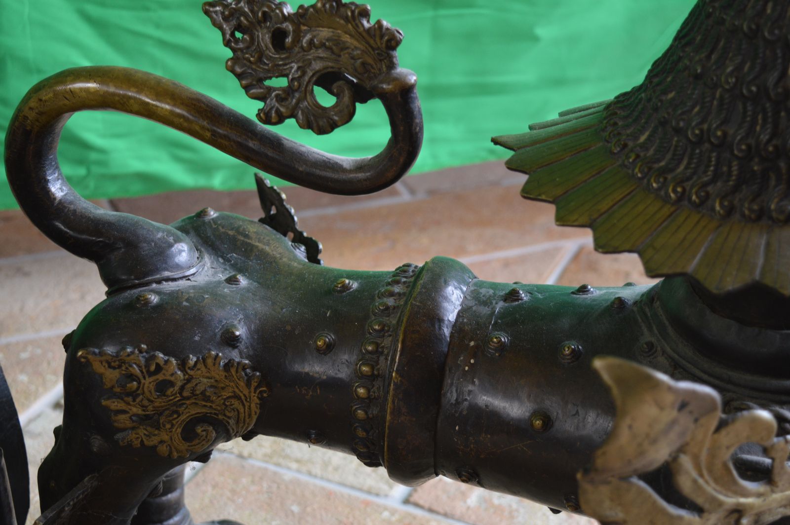 photo furniture Large Pair (35kgs) 19th Century Tibetan Bronze Temple Lions/Foo Dogs,C1880.