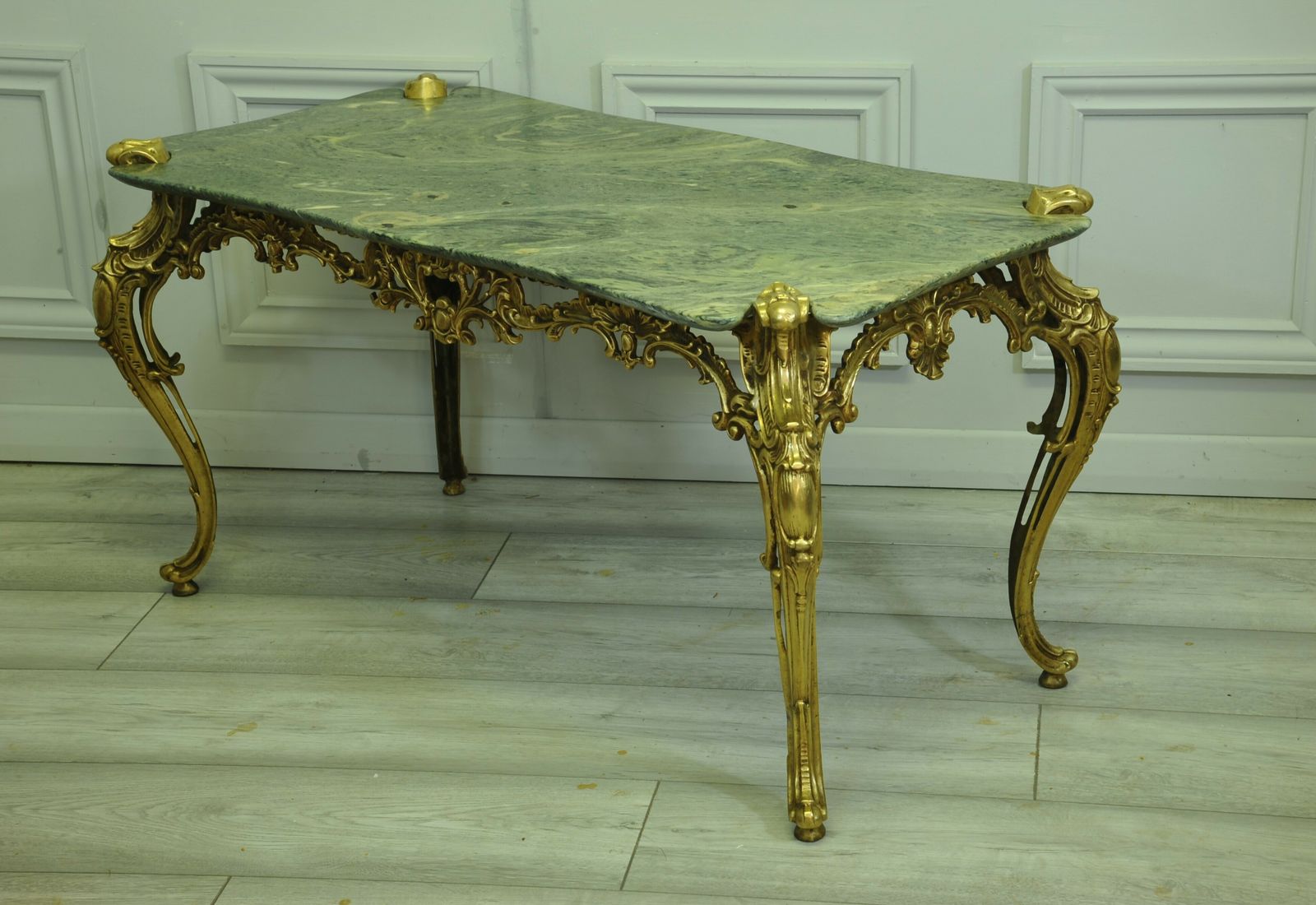 Wonderful Baroque  Rococo Styled Antique Bronze And Marble Coffee Table photo furniture