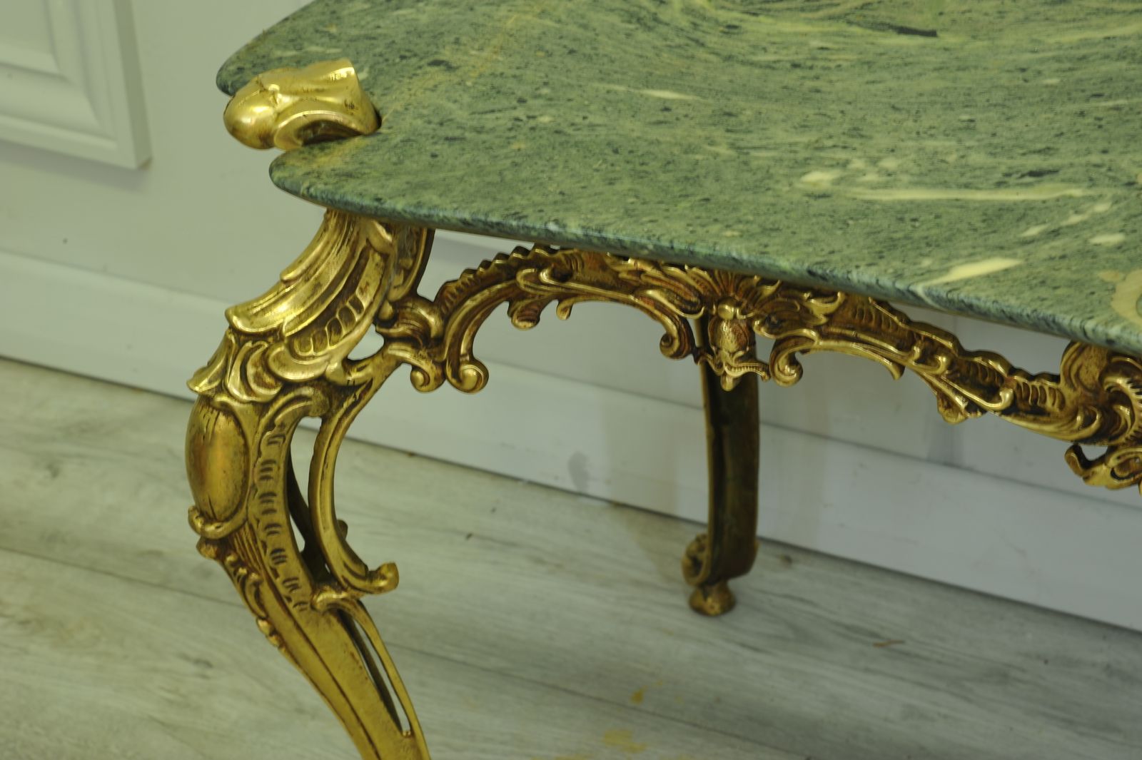 Wonderful Baroque  Rococo Styled Antique Bronze And Marble Coffee Table photo vintage