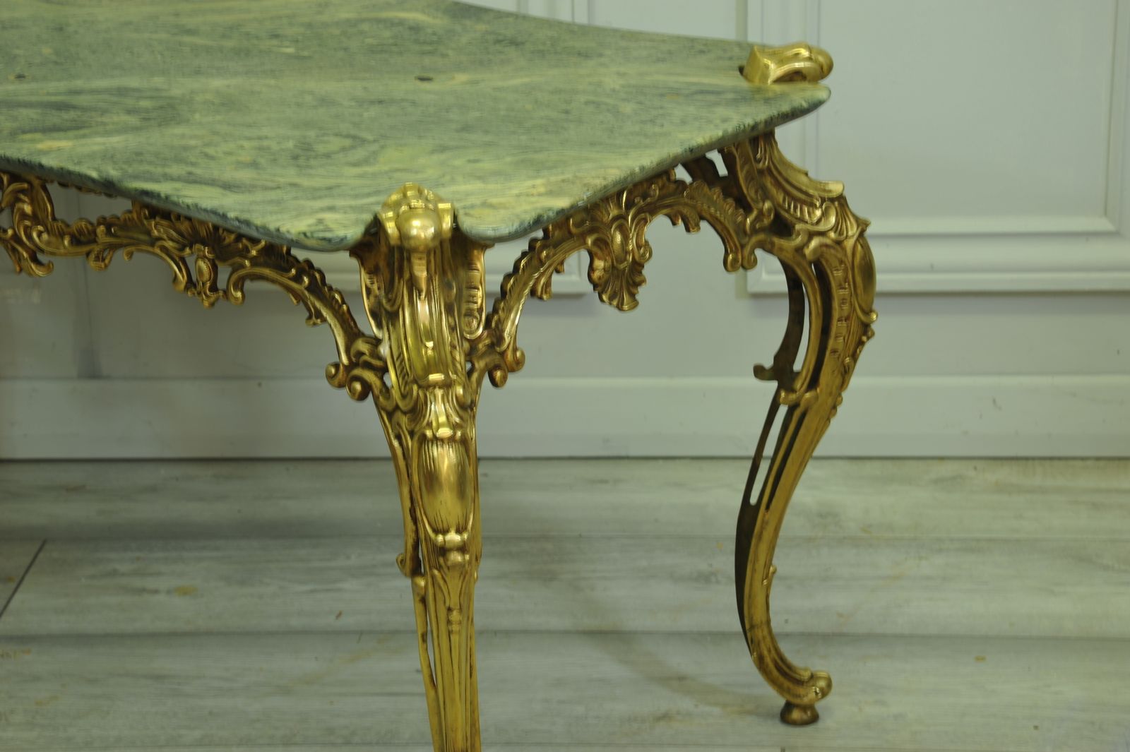 photo for sale Wonderful Baroque  Rococo Styled Antique Bronze And Marble Coffee Table