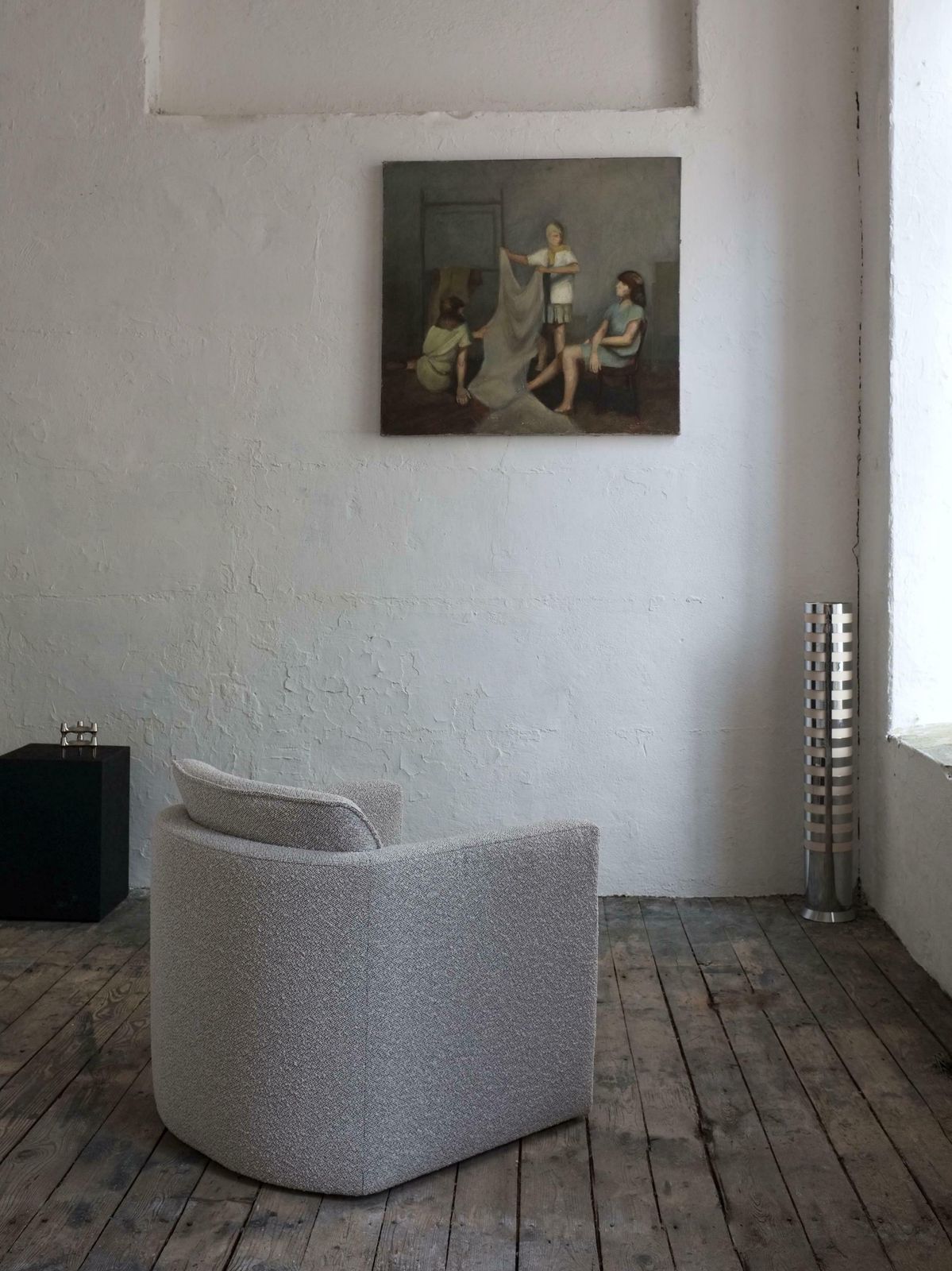 Gray Dedar Boucle Lounge Chair | 1990s photo vinterior