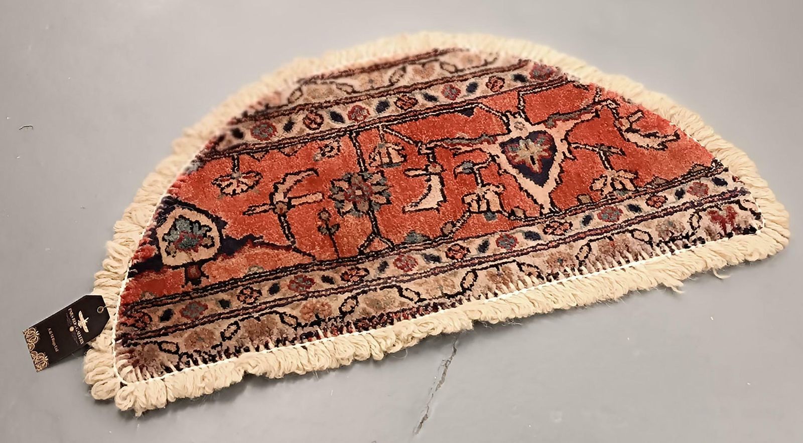 Handmade Rug Doormat Floral Rug Half Circular Interior Carpet Mat Entrance Way photo vintage