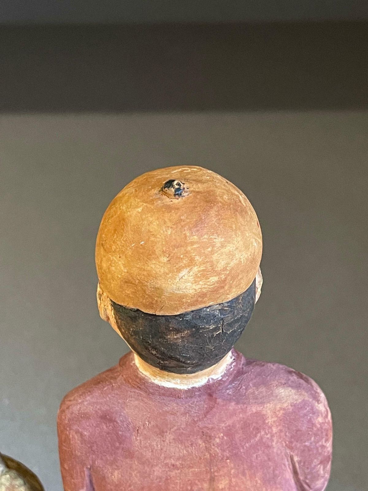 photo vinterior Carving Wooden Sculptures A Set Of 2 Antique Decorative Figurines Of Man & Woman