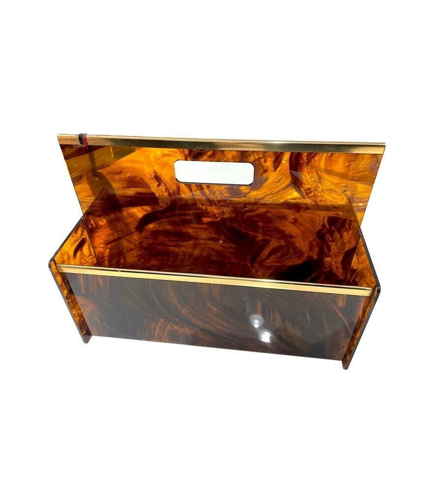 Home Decor A French 1970s Faux Tortoiseshell And Brass Magazine Rack By Mercier Freres photo
