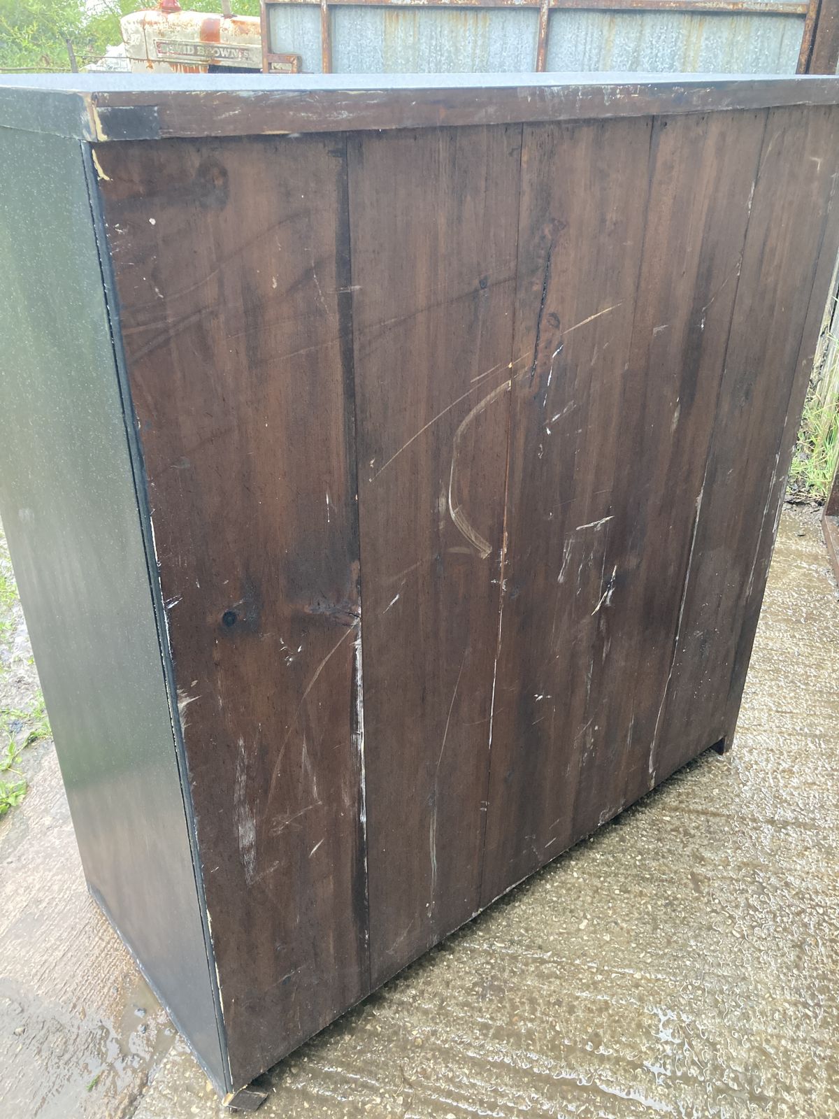 Furniture Edwardian Ebonised Campaign Style Chest Of Drawers photo