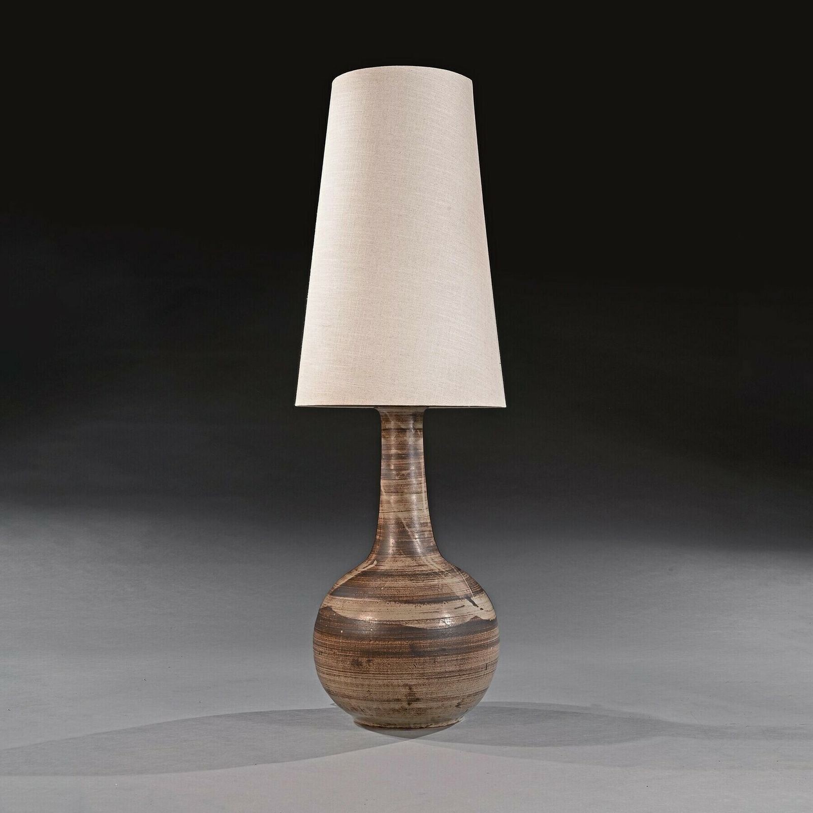 Mid Century French Ceramic Lamp Of Monumental Size And Scale