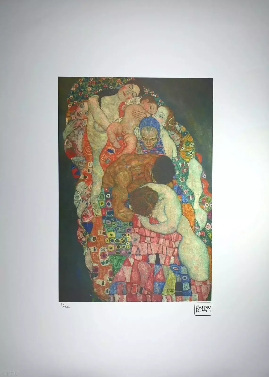 Gustav Klimt, Death And Life, Plate Signed Chromolithograph