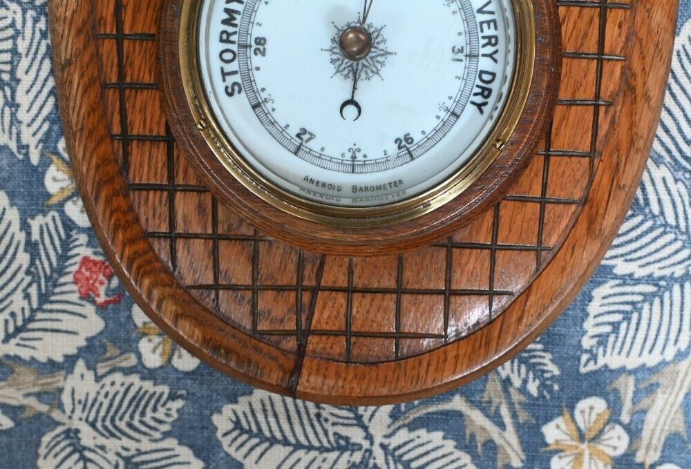Antique Barometer Tennis Racquet Club Aneroid 1930 photo Home Decor