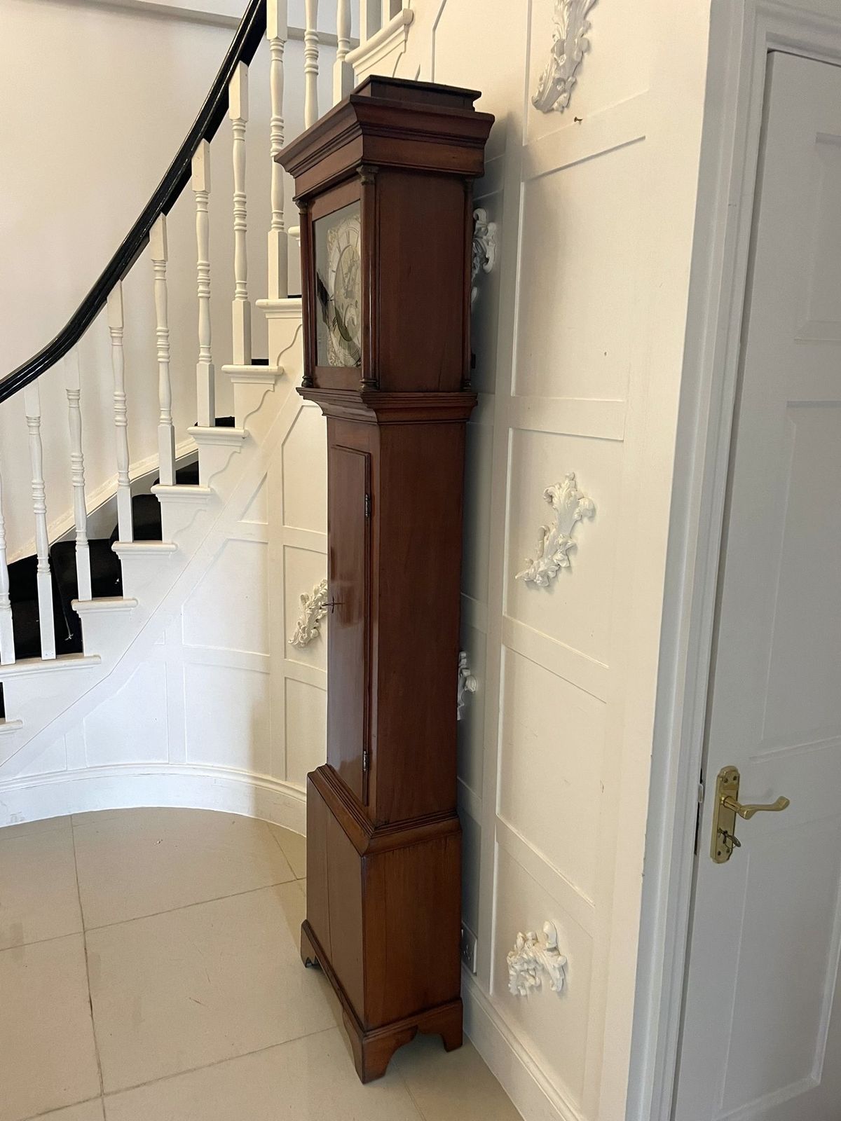 photo furniture Antique 18th Century Quality Brass Faced 8 Day Longcase Clock By John Pollard Of Crediton