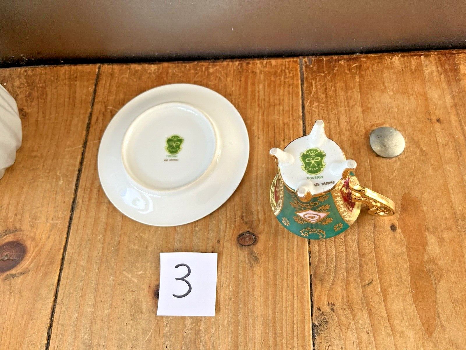 photo for sale Vintage L Parbus Old Vienna Fragonard Gilt Cabinet Demitasse Coffee Cup & Saucer