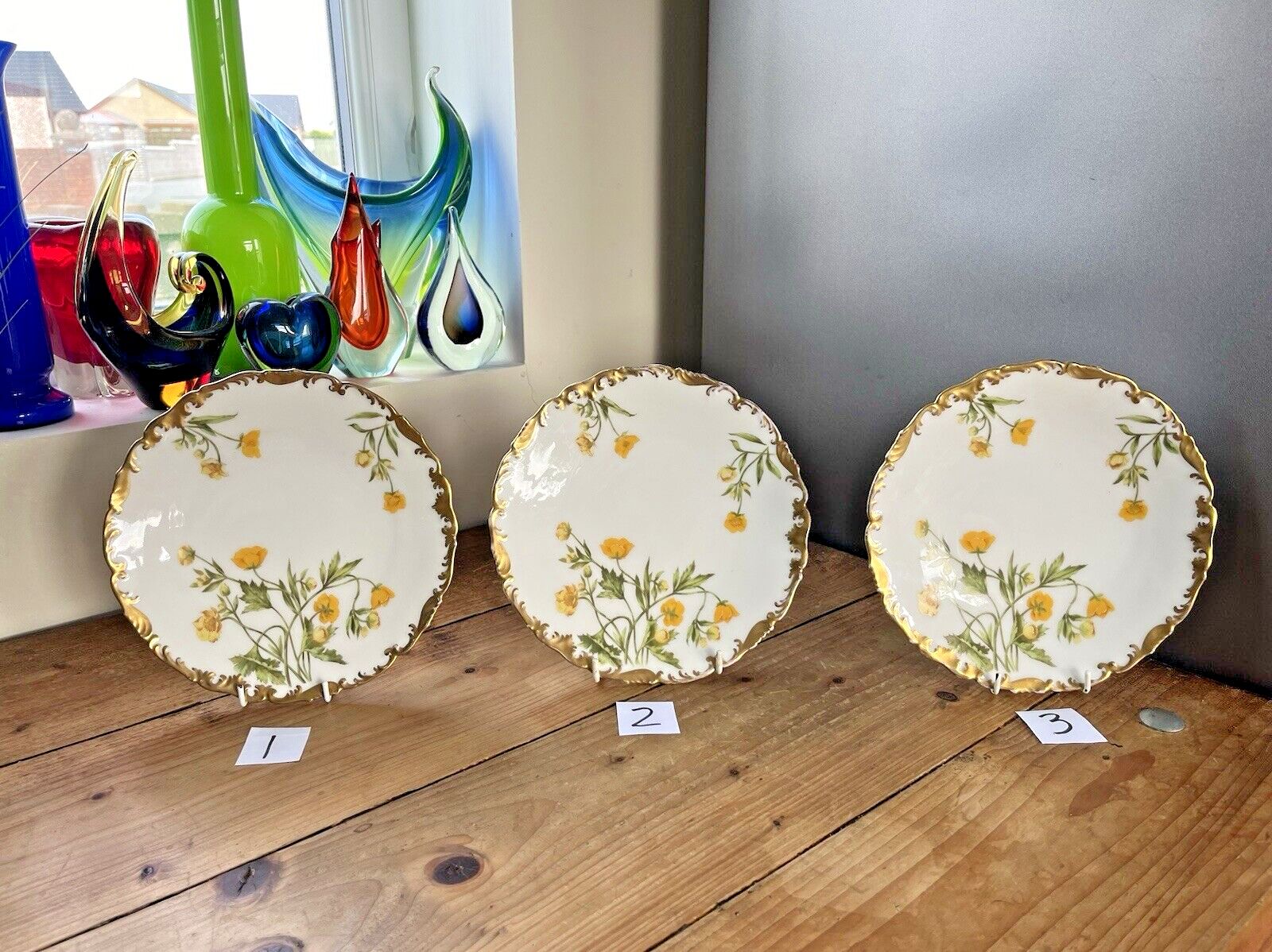 1 Antique Tressemanes & Vogt T&V Limoges Buttercup Floral Gold Gilt Plate