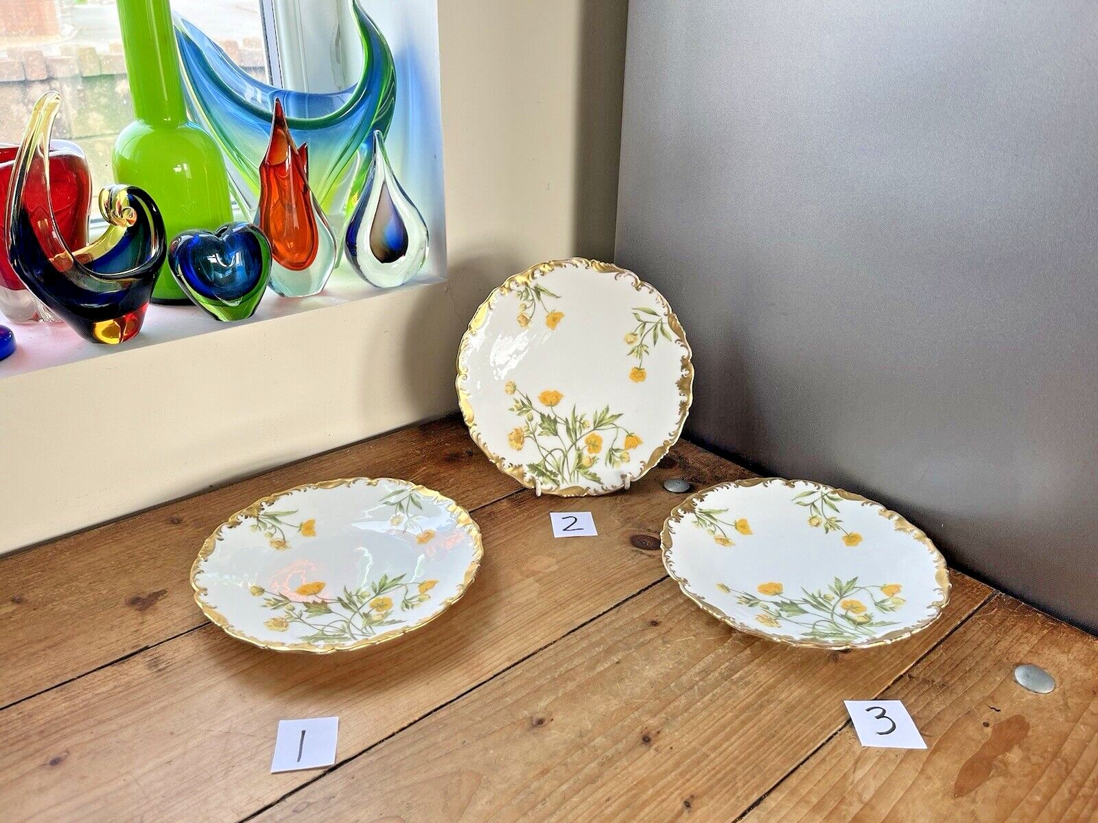 1 Antique Tressemanes & Vogt T&V Limoges Buttercup Floral Gold Gilt Plate photo furniture