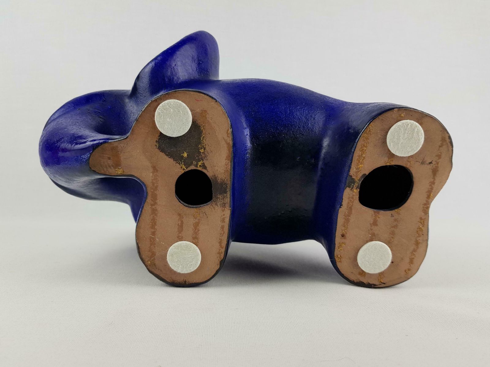 Vintage Stunning Xl Blue Ruscha Keramik Elephant West German Pottery 1970s photo vinterior