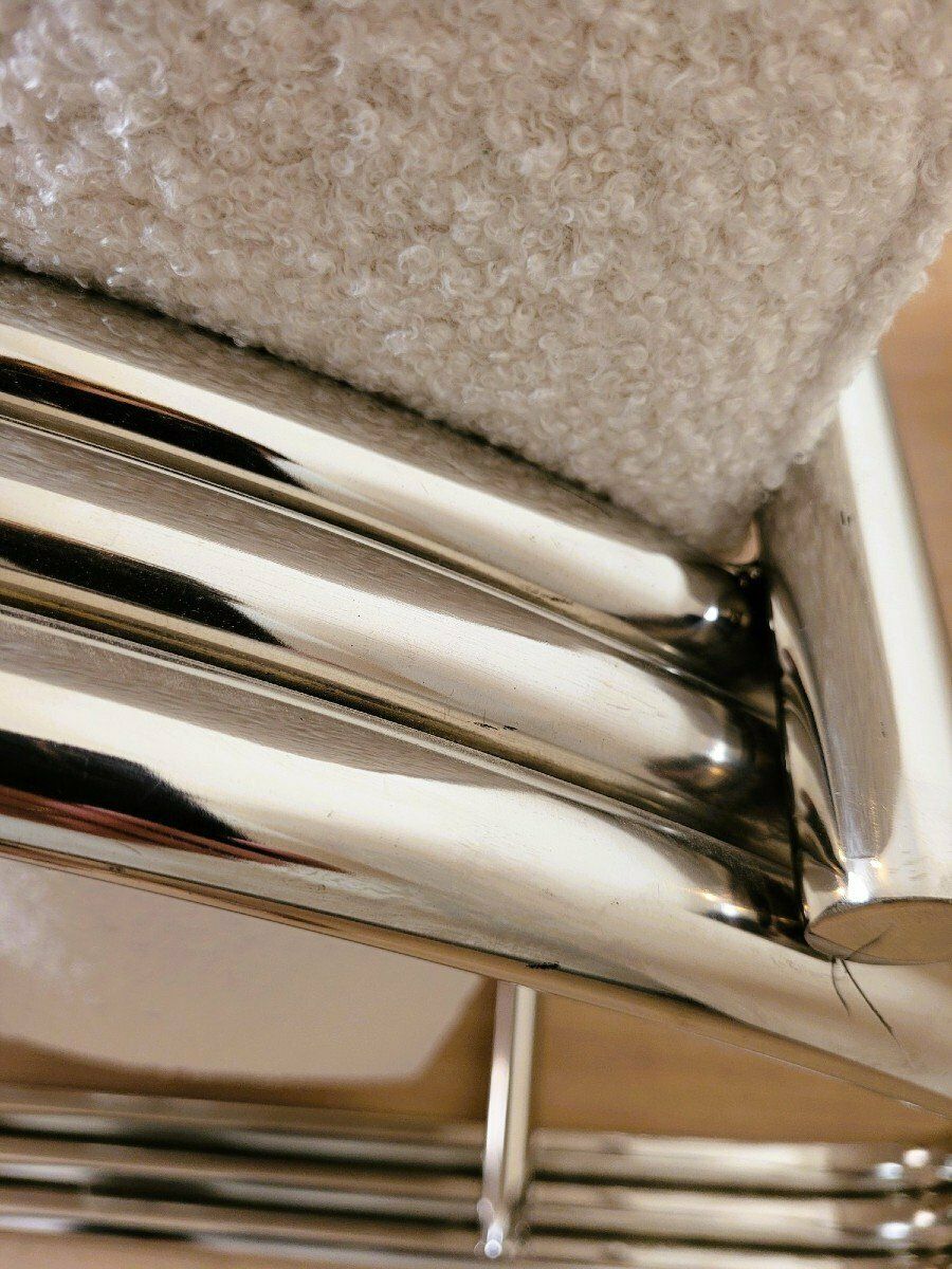 Ralph Lauren, Pair Of Large Chrome Armchairs, 20th Century photo for sale