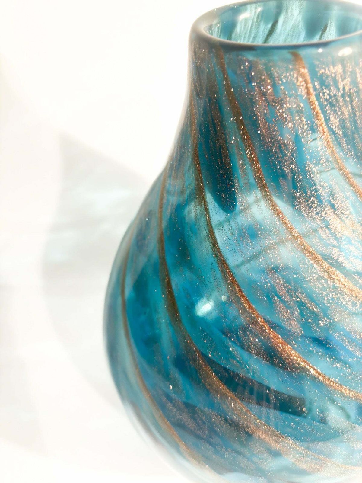 photo for sale Murano Glass Vase With Aventurine By Fratelli Toso, 1950s