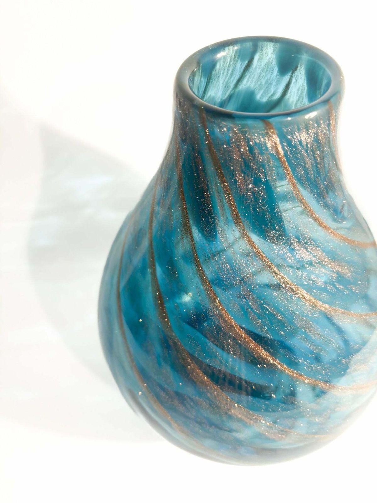 Home Decor Murano Glass Vase With Aventurine By Fratelli Toso, 1950s photo