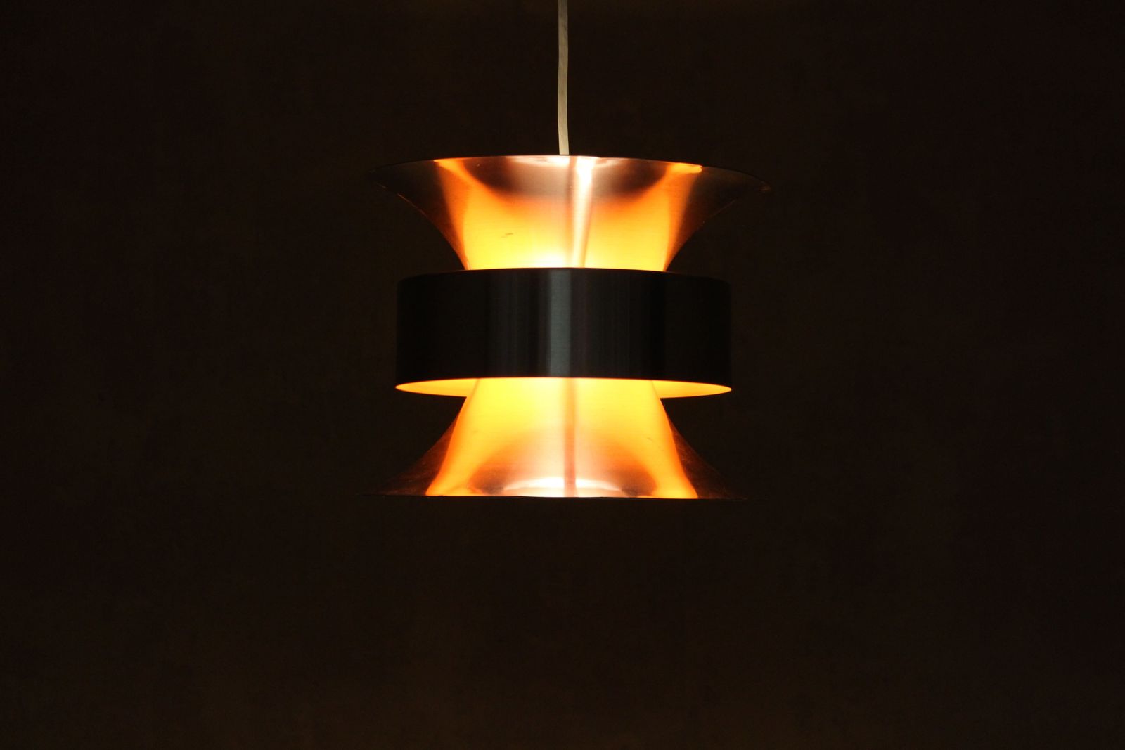 photo for sale Danish 60’s Pendant Lamp With Orange Glow