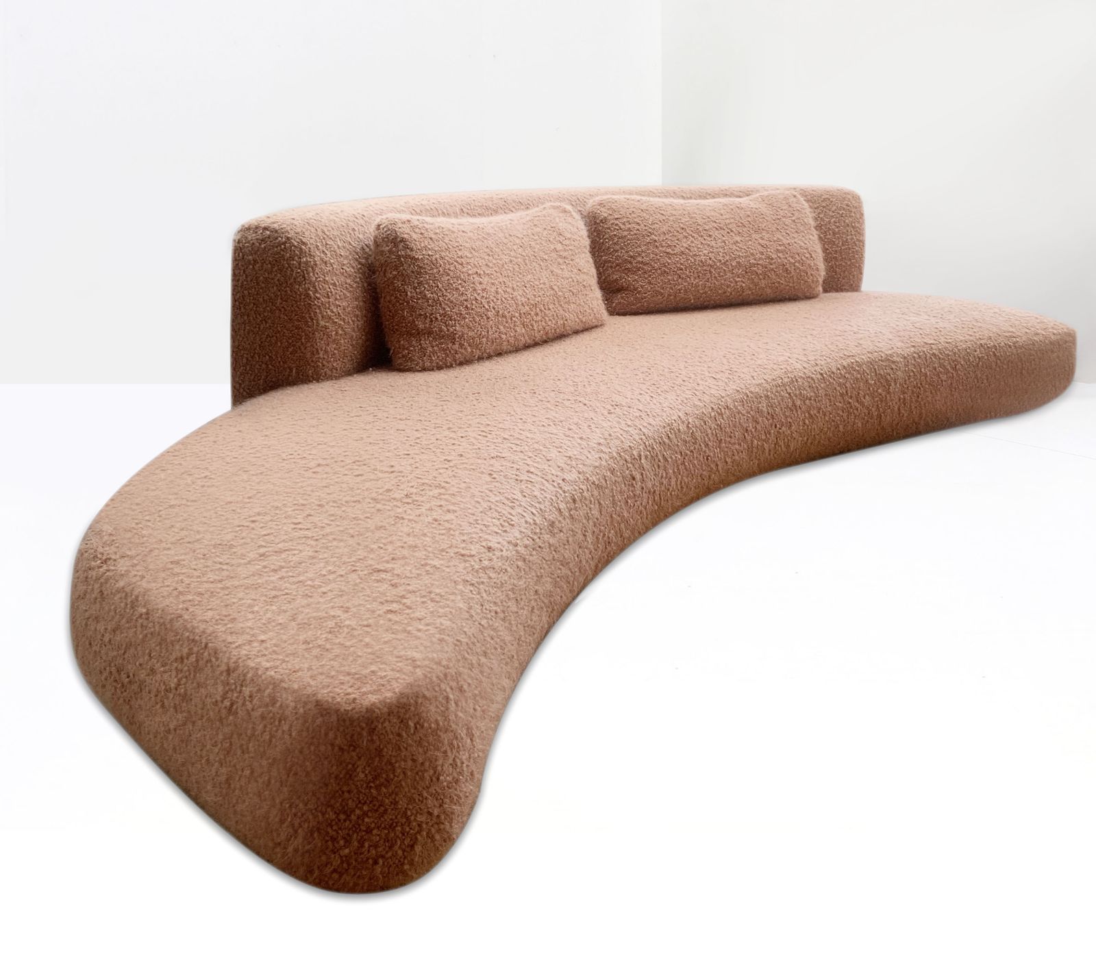 Curved Sofa. Boucle Pierre Frey Alpaca. 4 Seats photo furniture