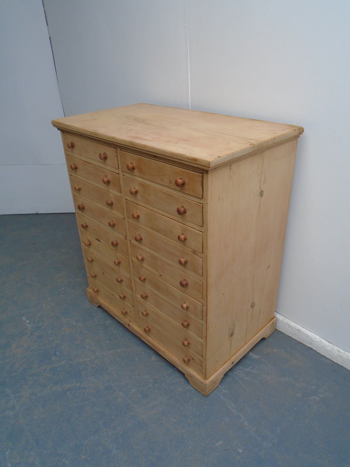 A Rare Pine Victorian Collectors Chest Of Drawers To Wax/Paint