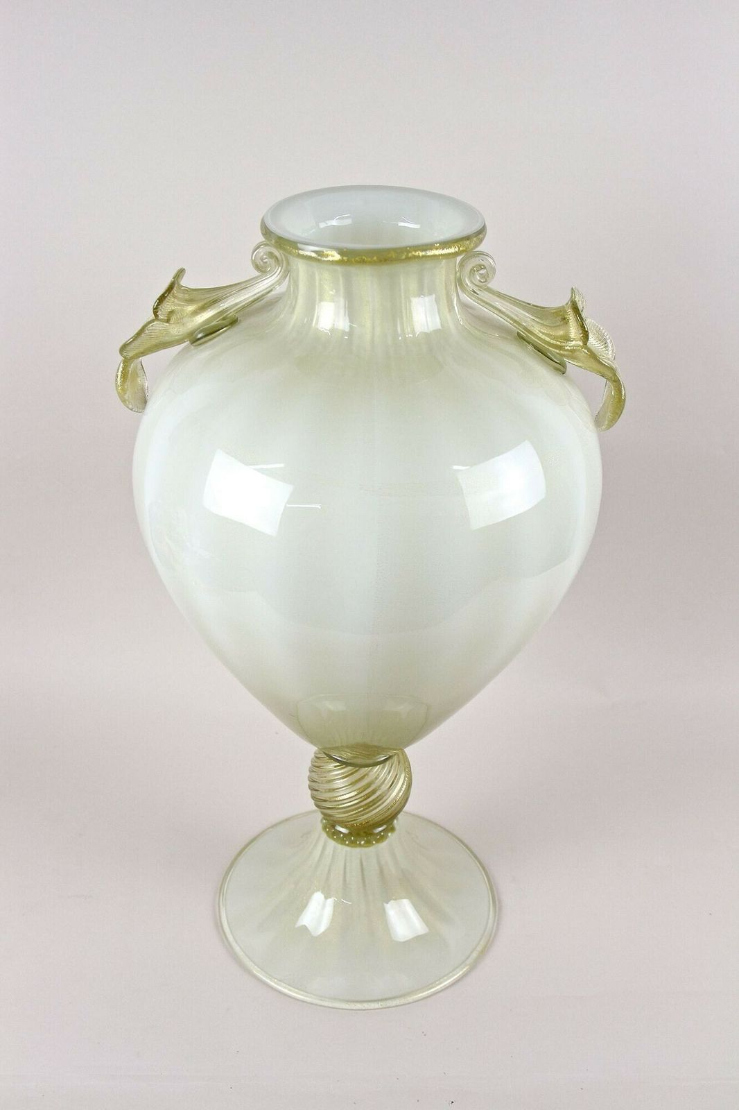 Large Murano Glass Amphora Vase By Gabbiani Venezia, Gold Infused, Italy 2000 photo Home Decor