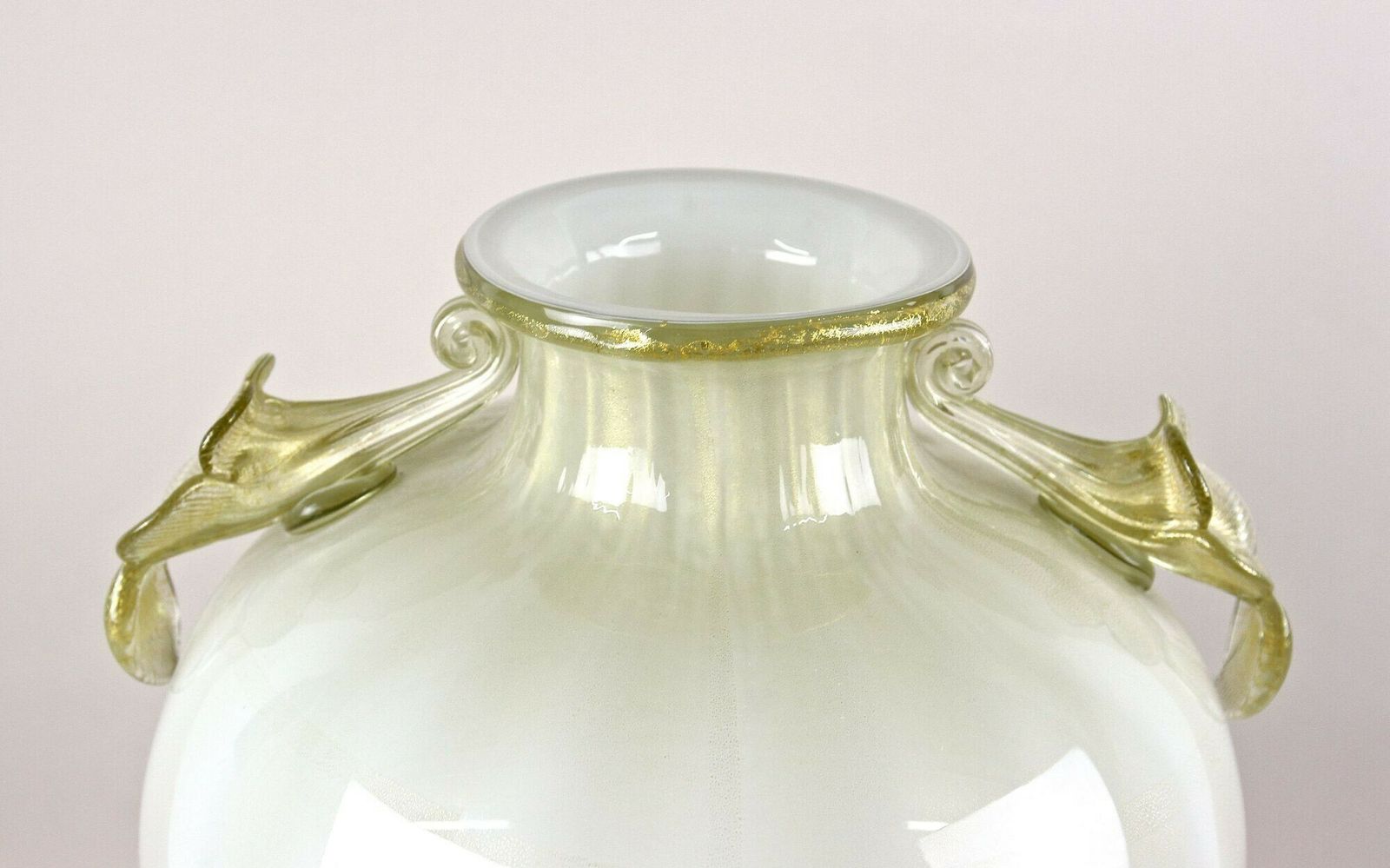 Large Murano Glass Amphora Vase By Gabbiani Venezia, Gold Infused, Italy 2000 photo vinterior