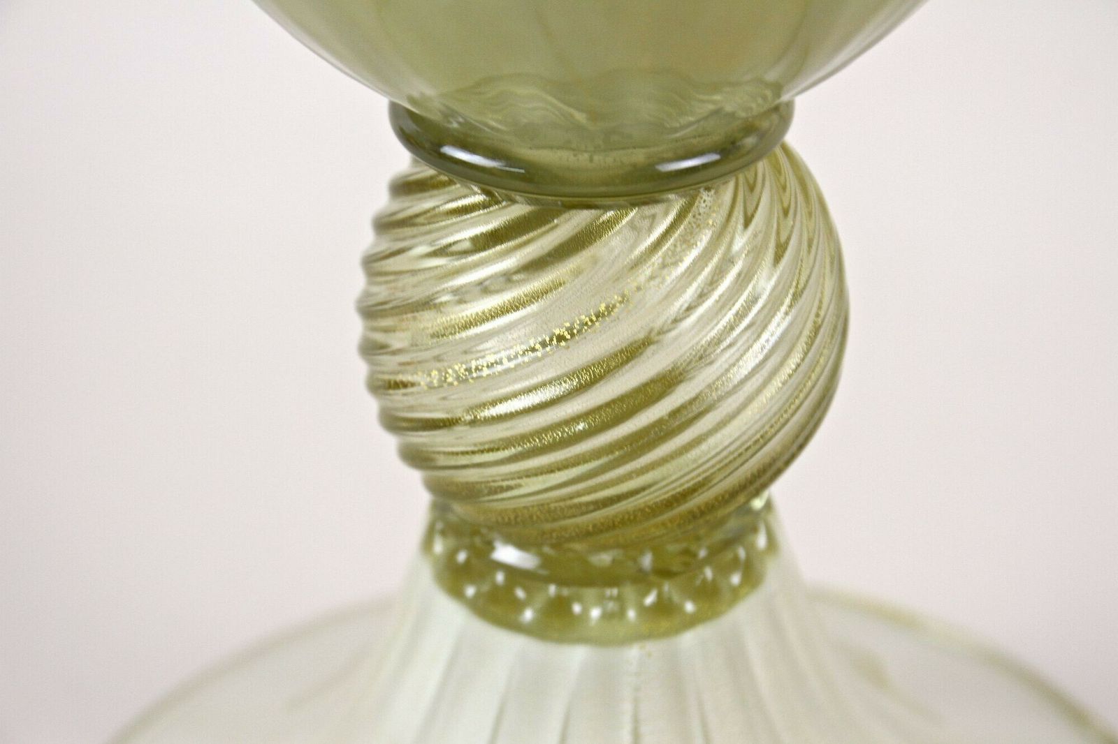 Home Decor Large Murano Glass Amphora Vase By Gabbiani Venezia, Gold Infused, Italy 2000 photo
