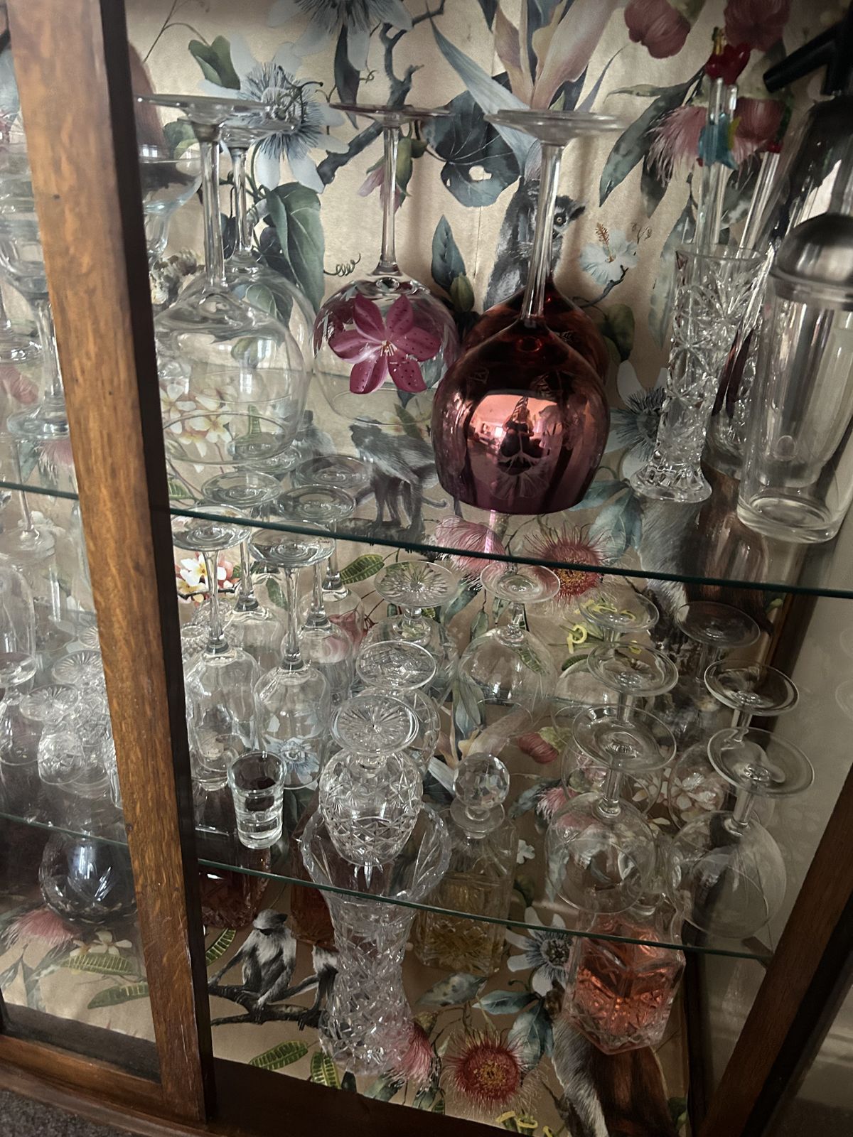 Antique Glass Cabinet With Claw Feet photo Furniture