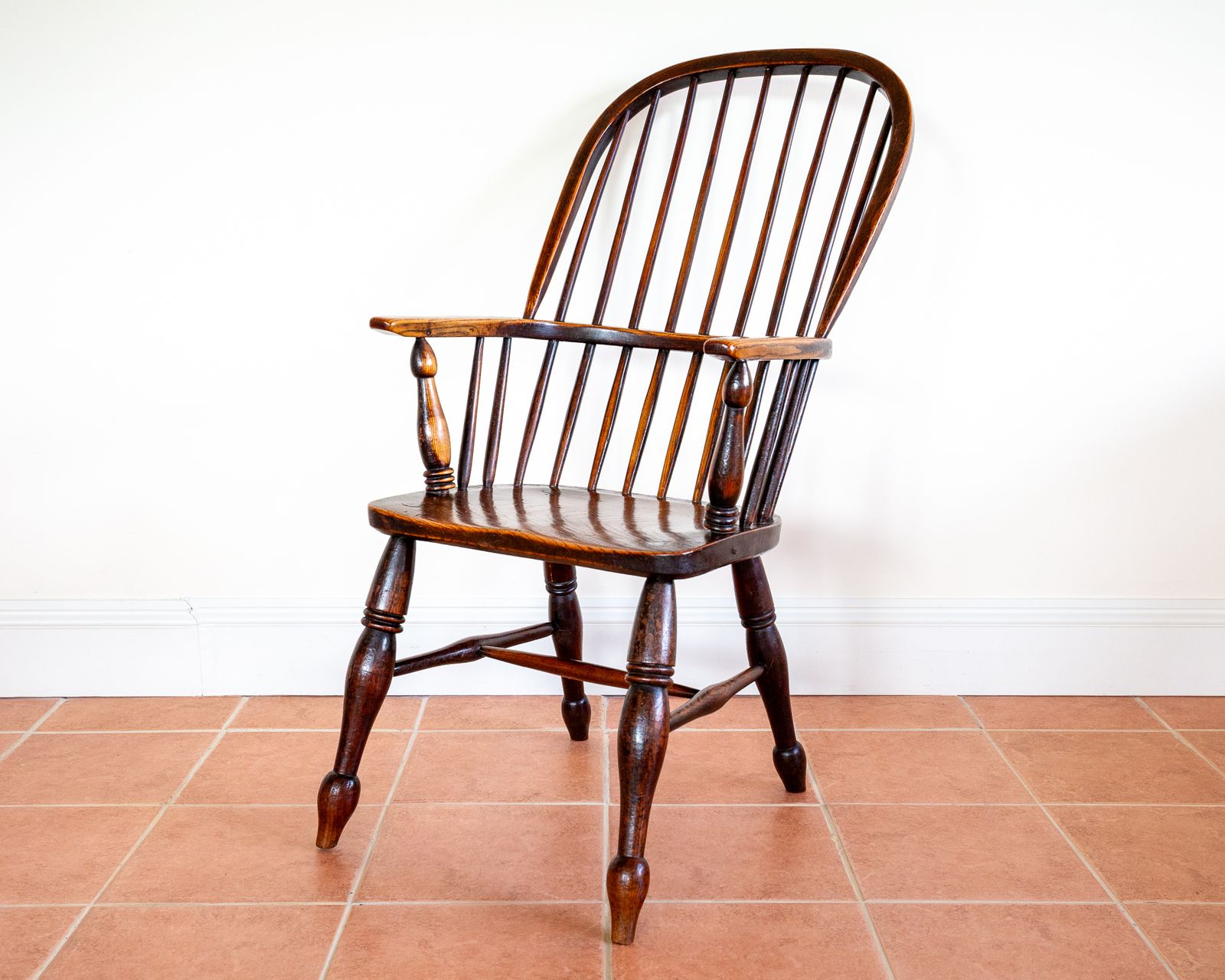 Antique Windsor Chair 1840 Large High Back Hoop Back Stick Back Windsor Armchair Country House Early V.Ictorian 19th Centu Farmhouse R.Ustic Craftsman