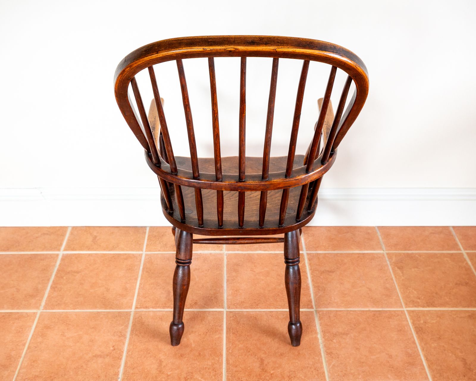 2400.0 Antique Windsor Chair 1840 Large High Back Hoop Back Stick Back Windsor Armchair Country House Early V.Ictorian 19th Centu Farmhouse R.Ustic Craftsman photo