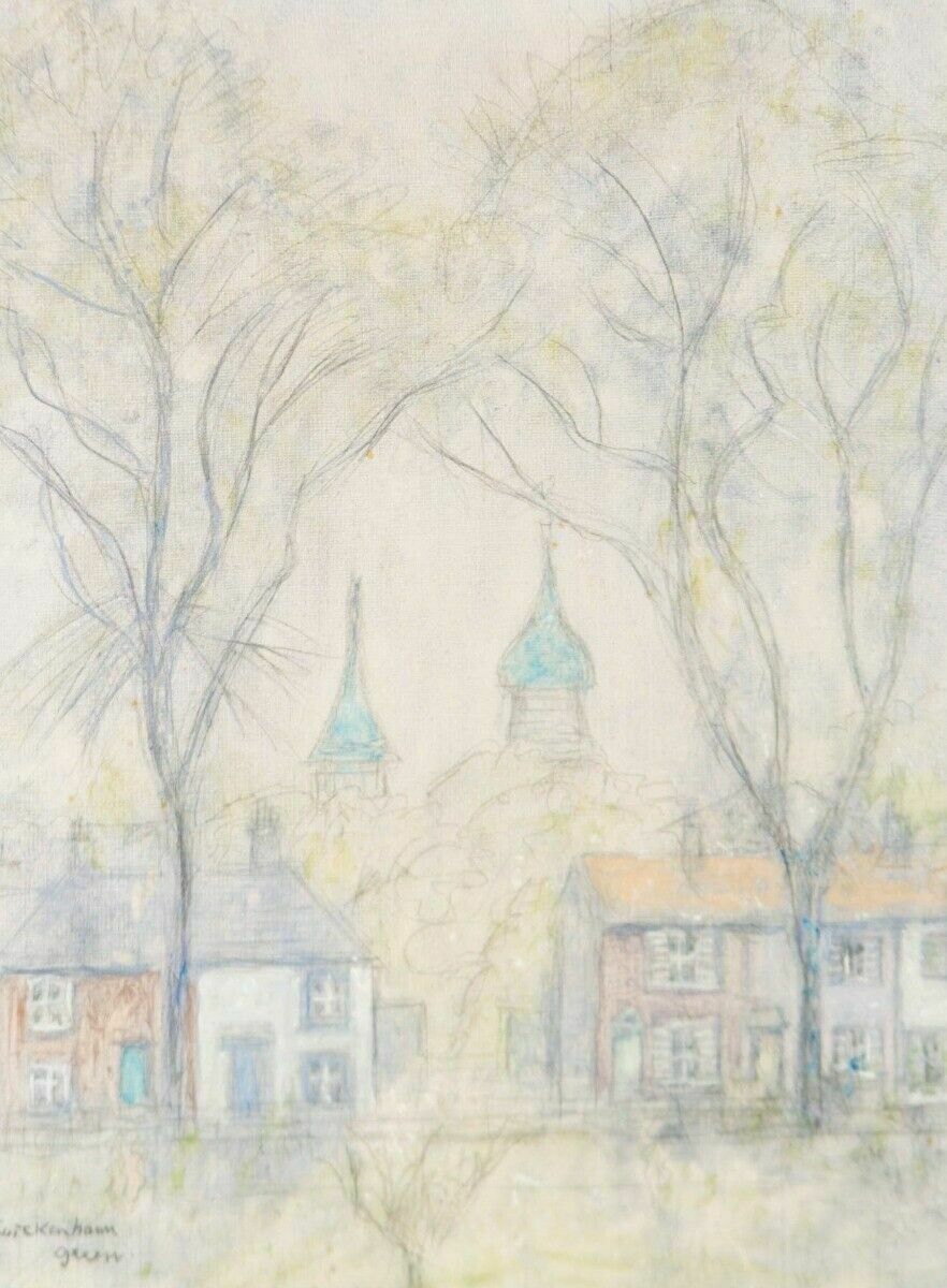 1976 Oil   Blue Towers Overlooking Twickenham Green