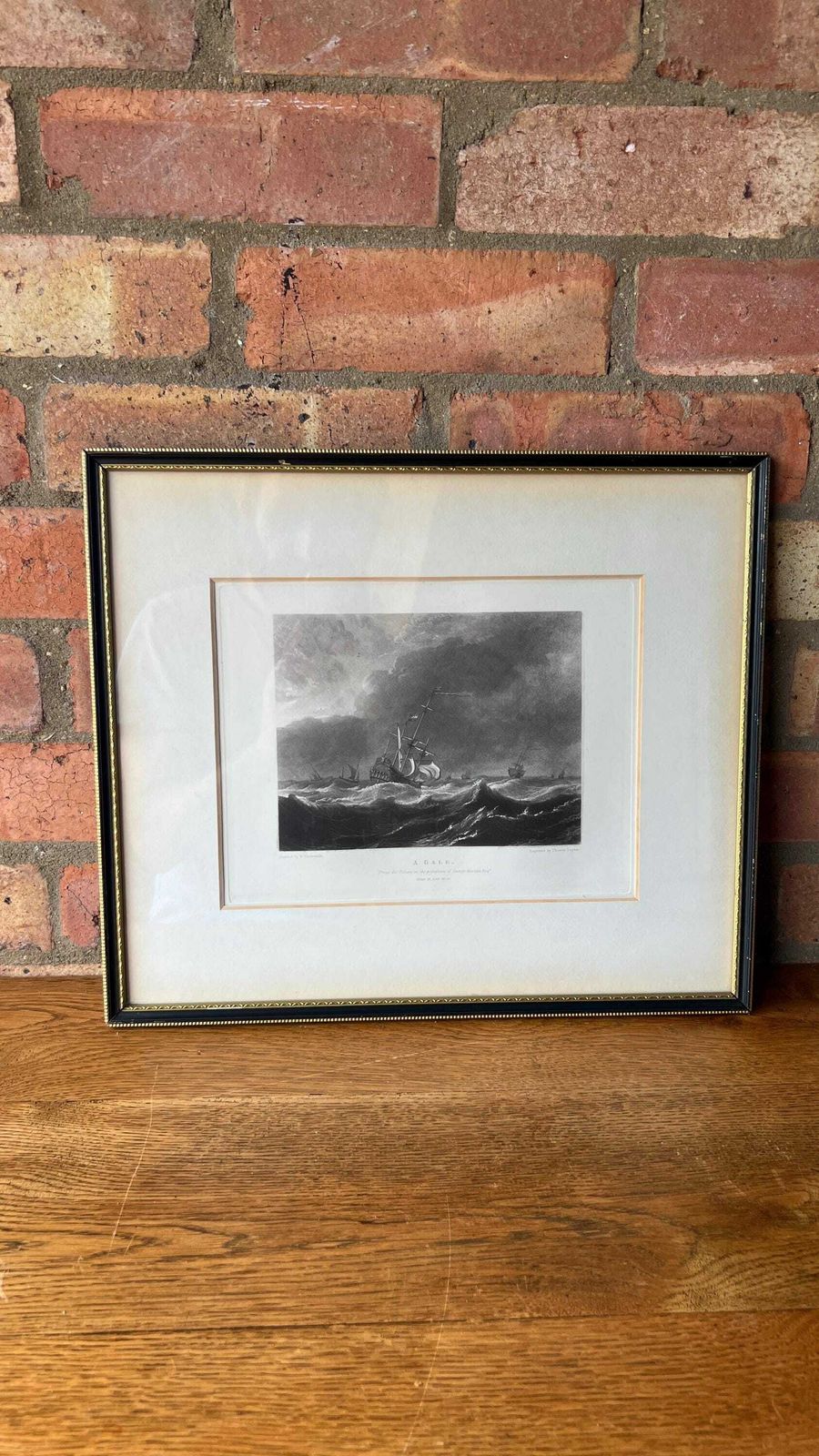 A Gale 1825 Nautical Engraving By Thomas Lupton After Willem Van De Velde Painting photo furniture