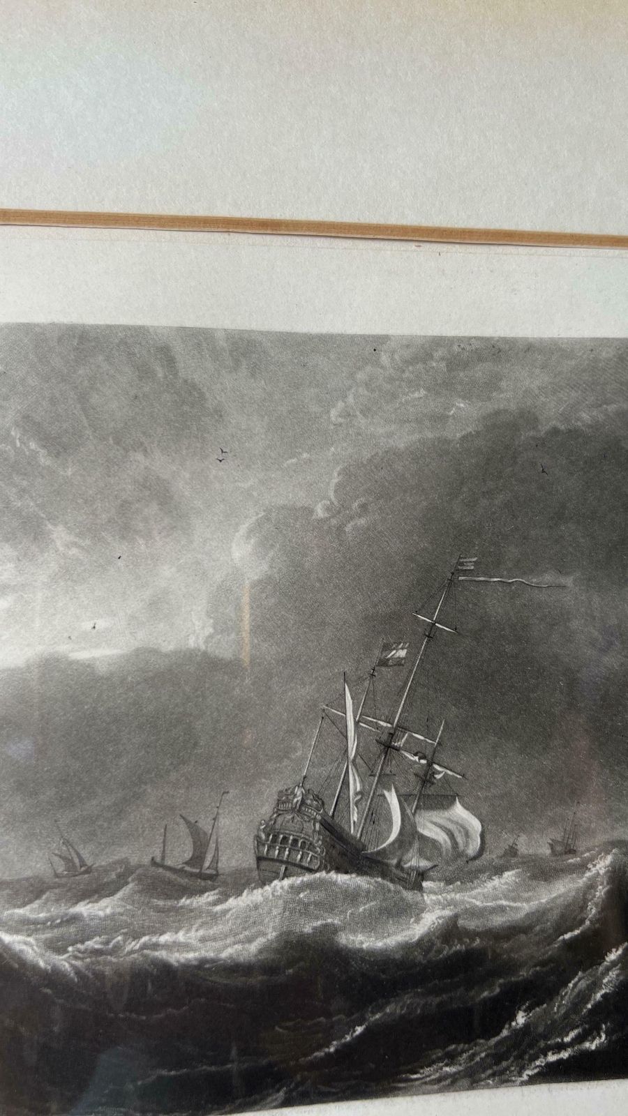 A Gale 1825 Nautical Engraving By Thomas Lupton After Willem Van De Velde Painting photo buy