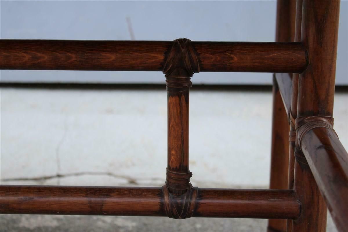 Console Table Convertible In Walnut Wood And Leather Mcguire 1970 photo vintage