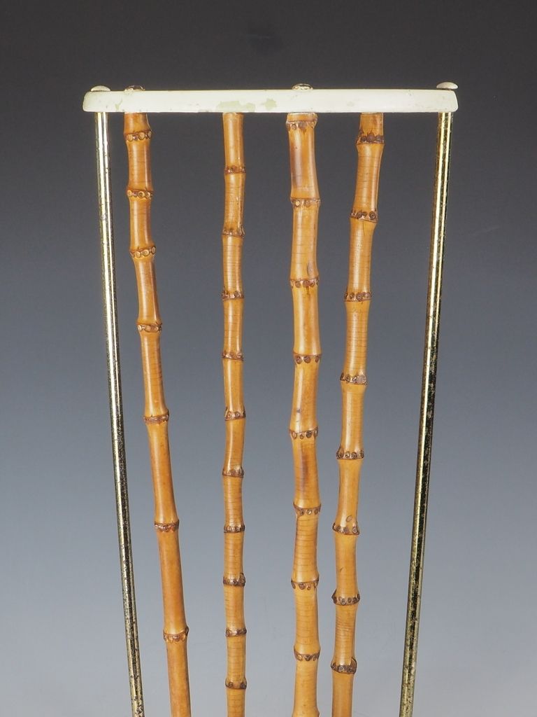 Antique British Artis Bamboo & Cast Iron Umbrella Stickstand photo Home Decor