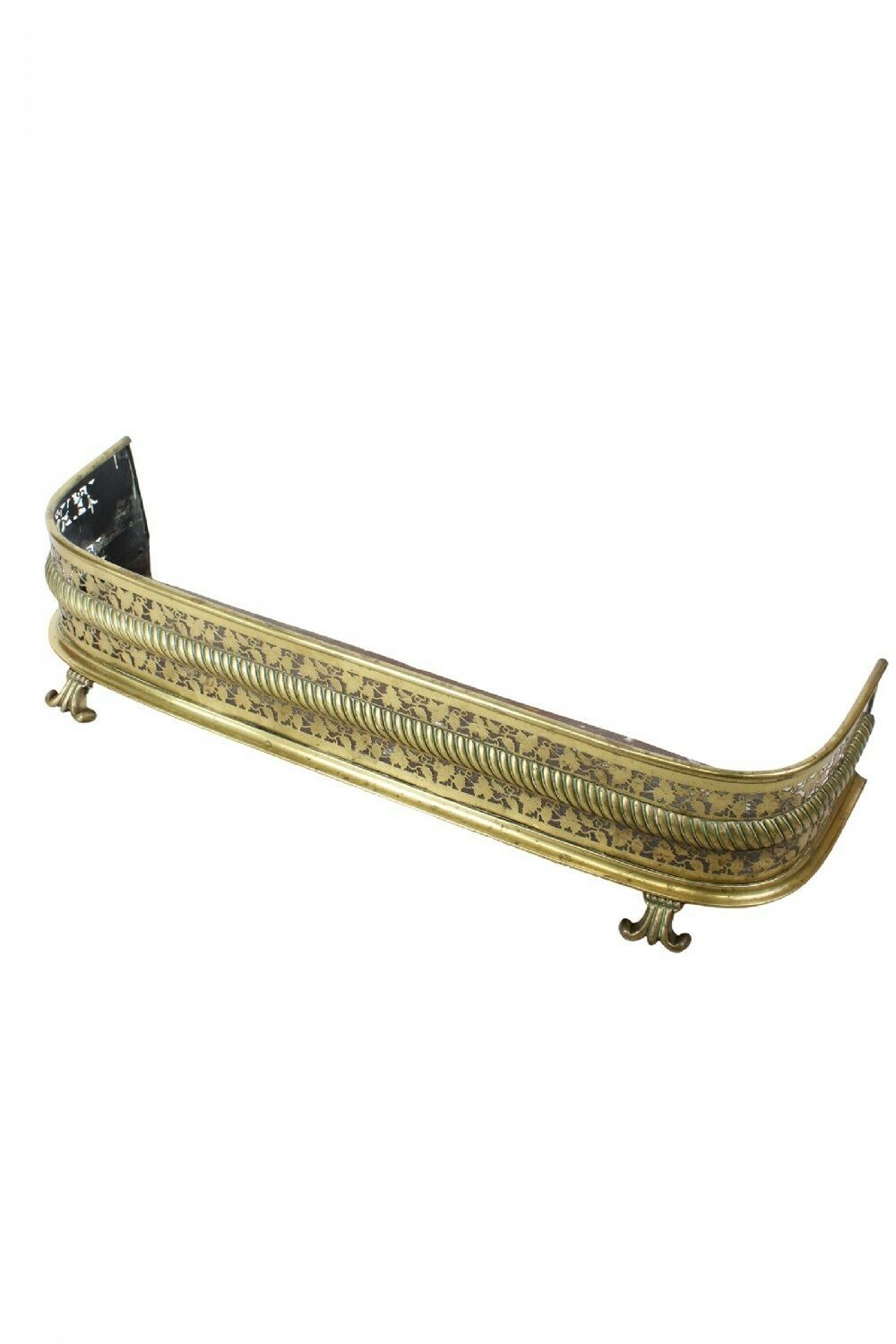 Small Victorian Pierced Brass Fire Fender