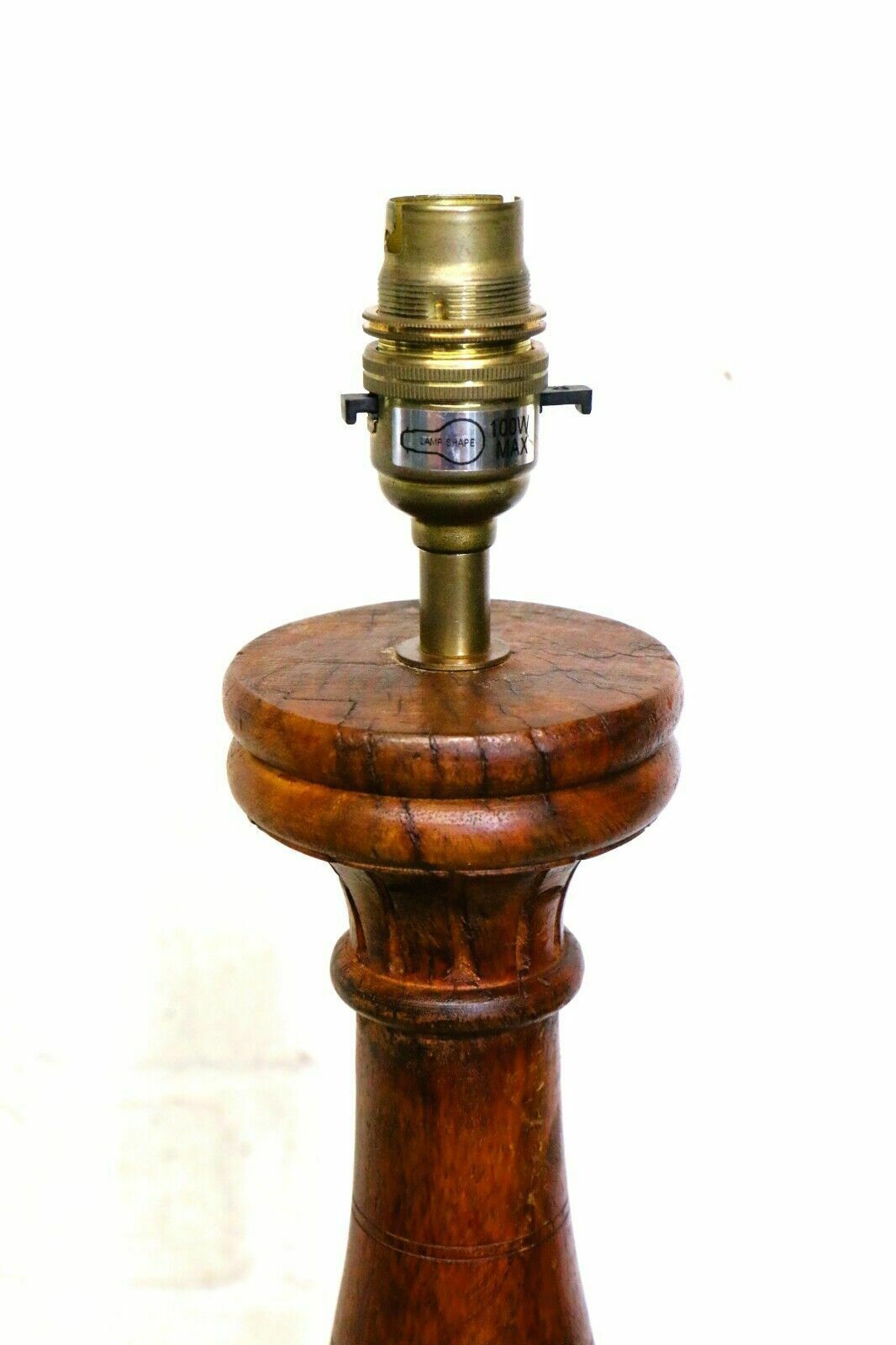 Table Lamp A Tall Vintage Ethnic Wooden Handmade Asian Lamp Antique Style Vgc photo furniture