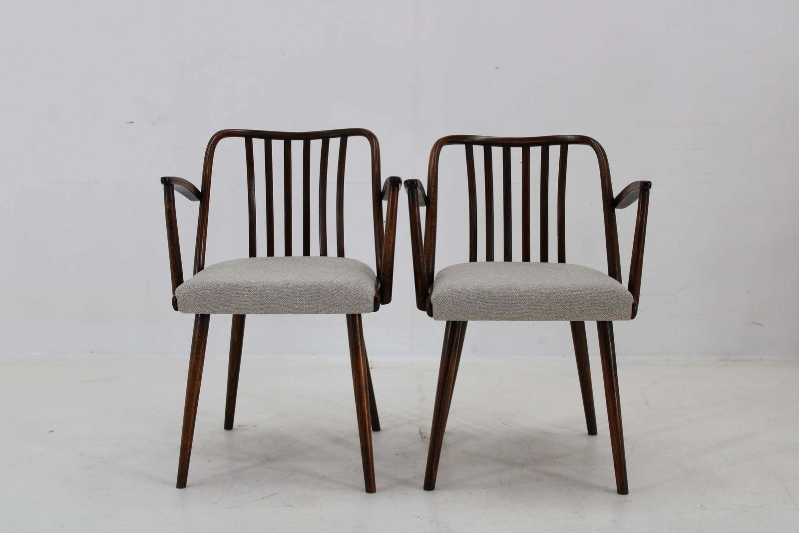 1960s Antonin Suman Set Of Six Beech Dining Chairs, Restored photo Furniture