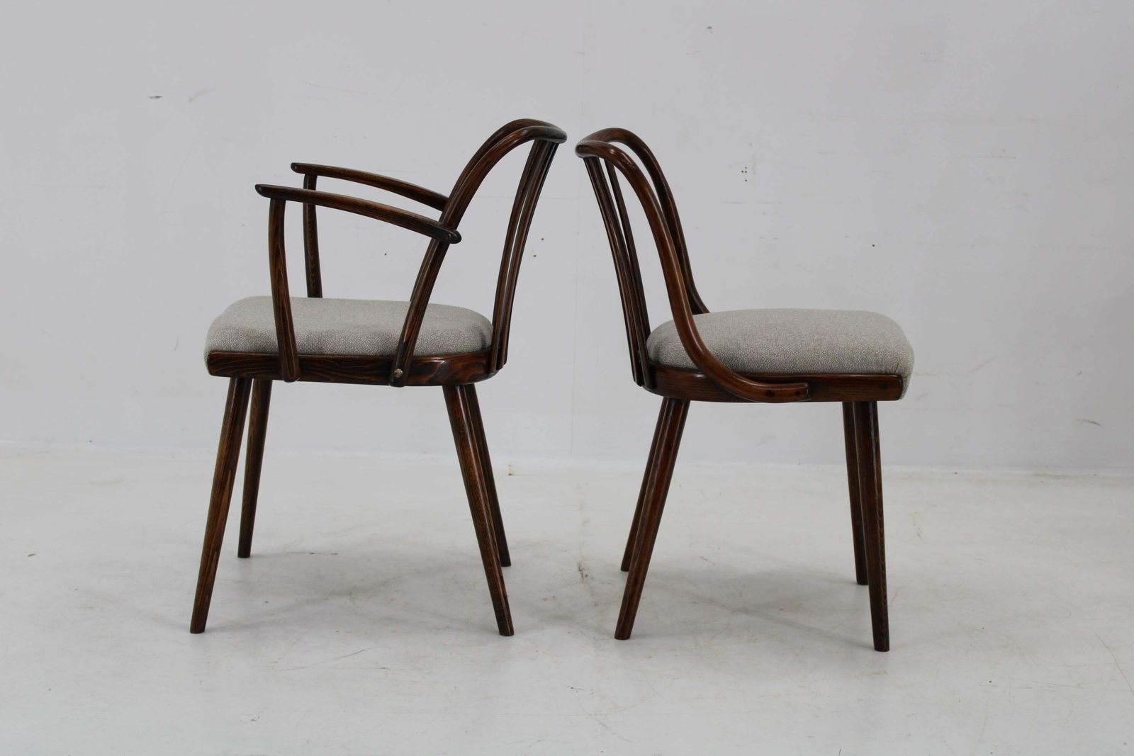 1960s Antonin Suman Set Of Six Beech Dining Chairs, Restored photo vinterior