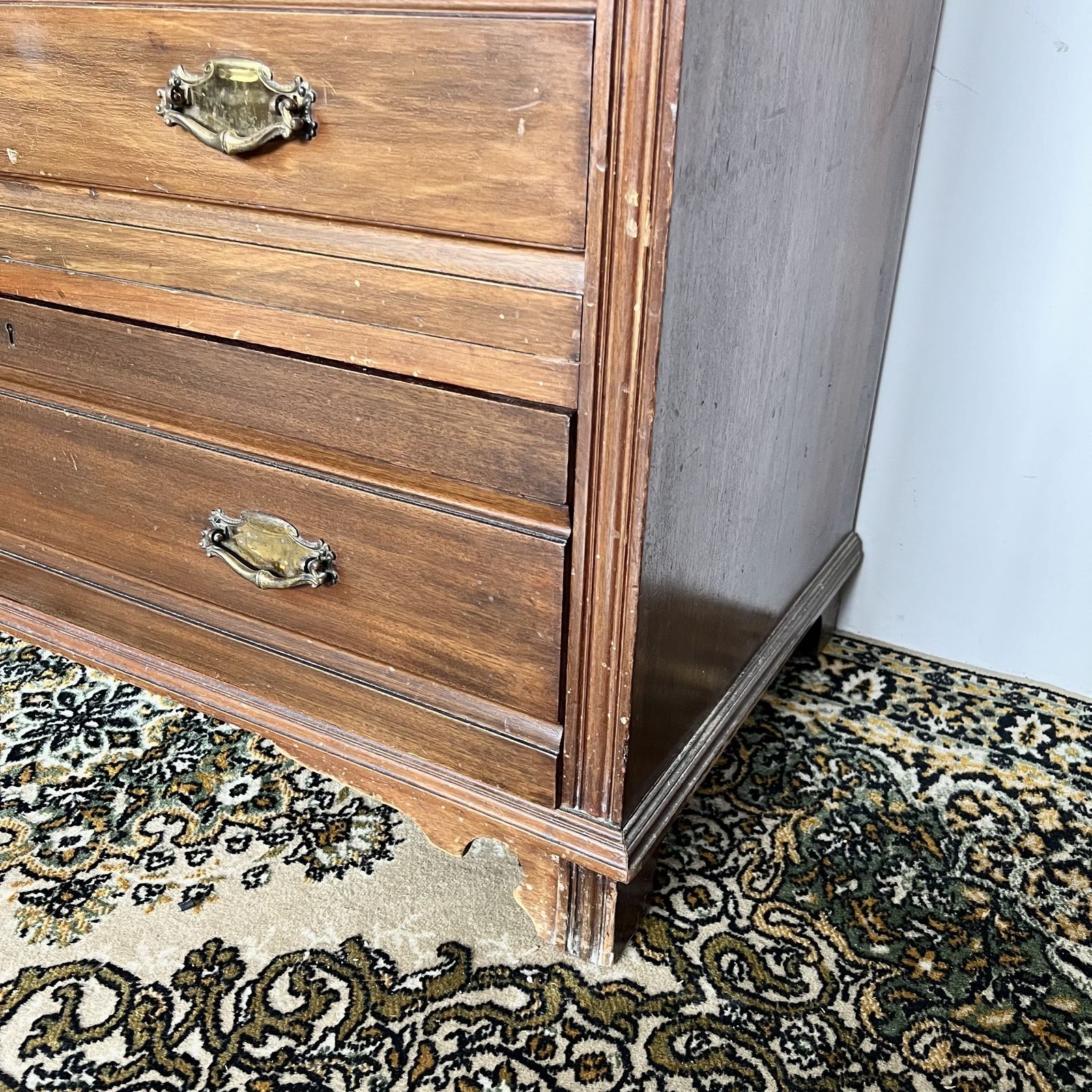 Small Chest Of Drawers With Brass Handles photo vintage