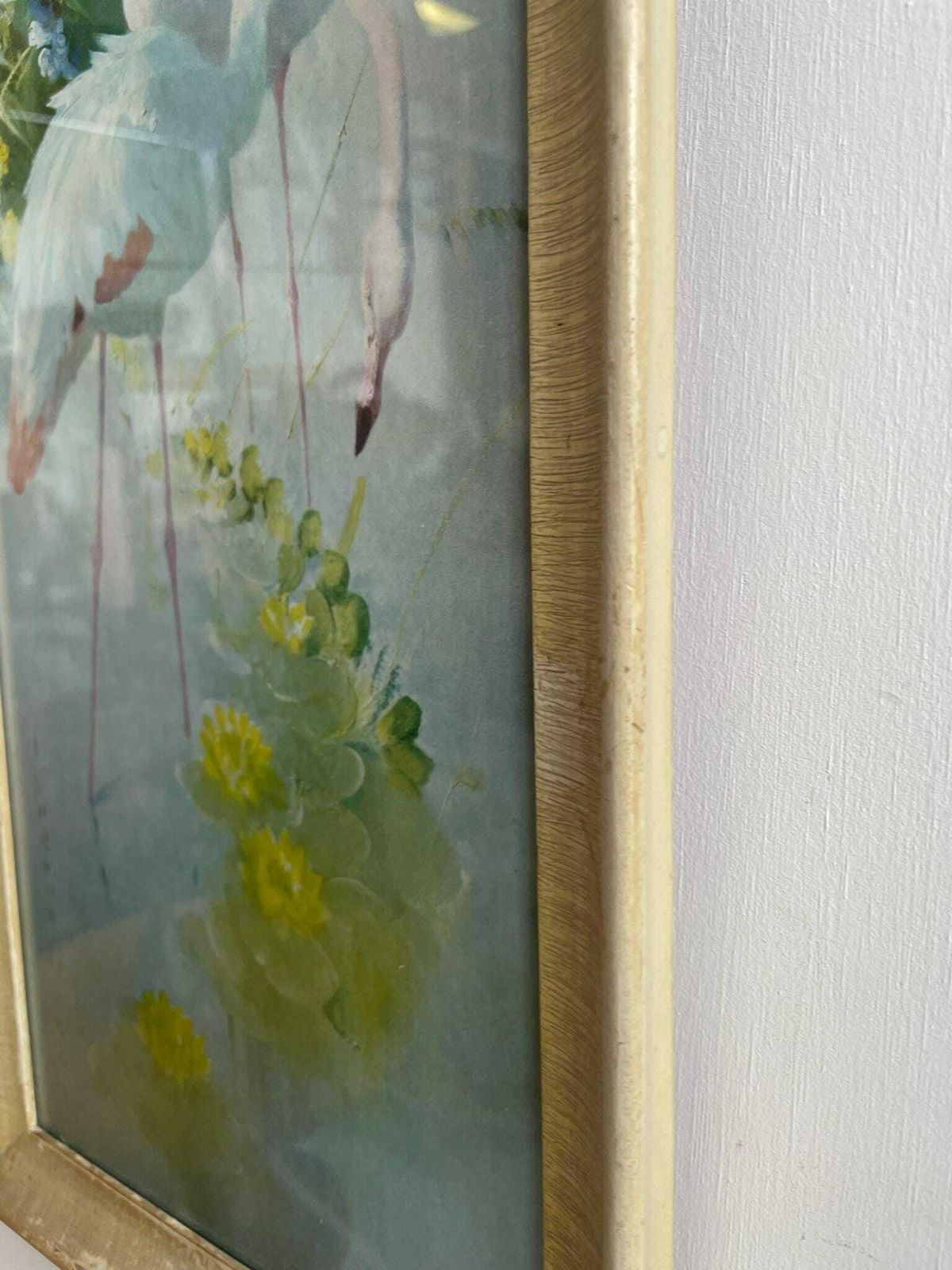 photo furniture Vintage 1960s Kitsch Pair Of Flamingos Print By Vernon Ward In Original Frame