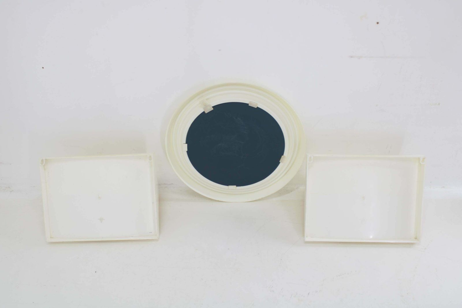 1970s Set Of Round Mirror And Two Shelves, Czechoslovakia photo vintage