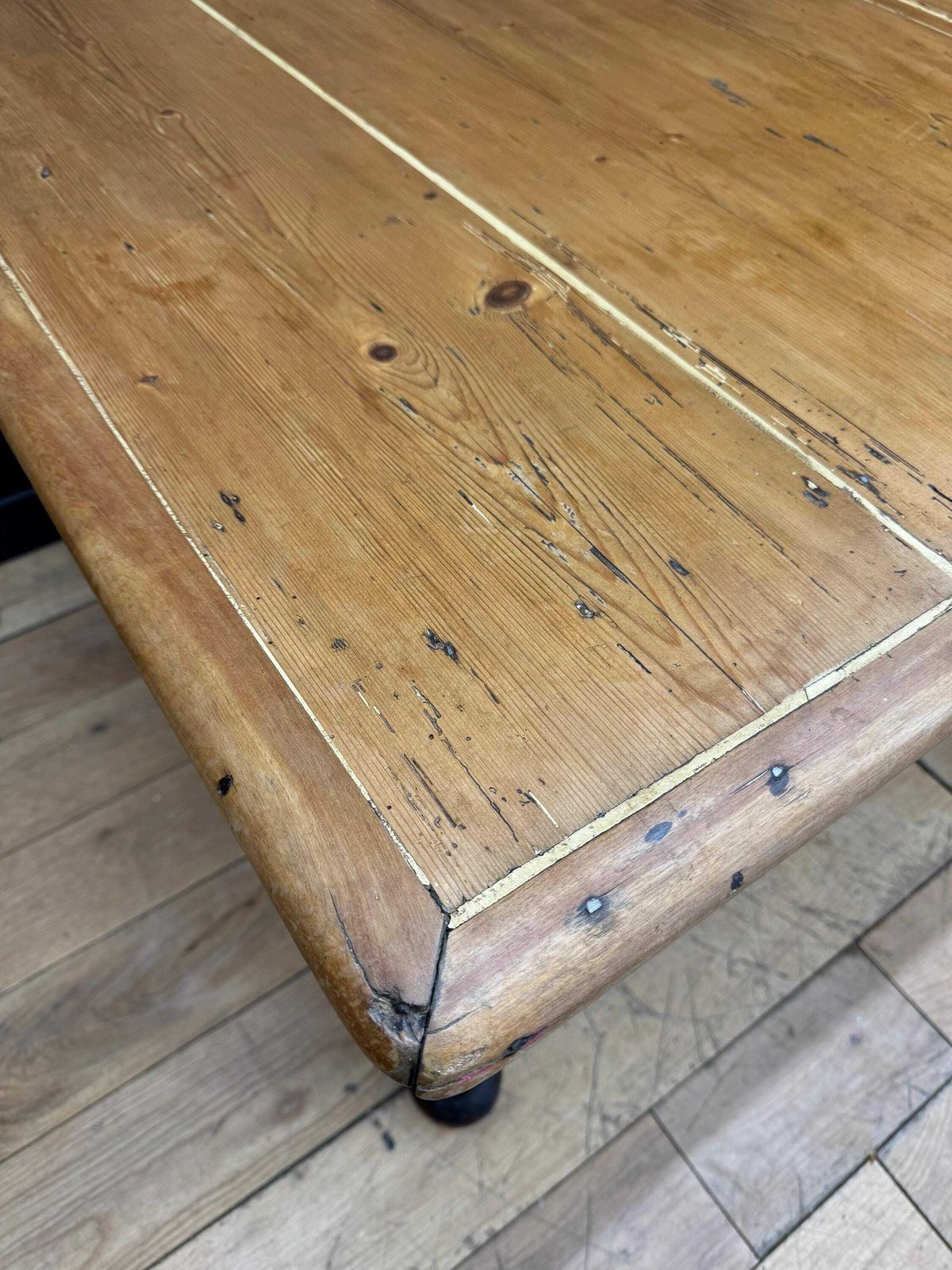 photo for sale Antique Pine Dining Table / Victorian Kitchen Table / Rustic Farmhouse Pine Desk